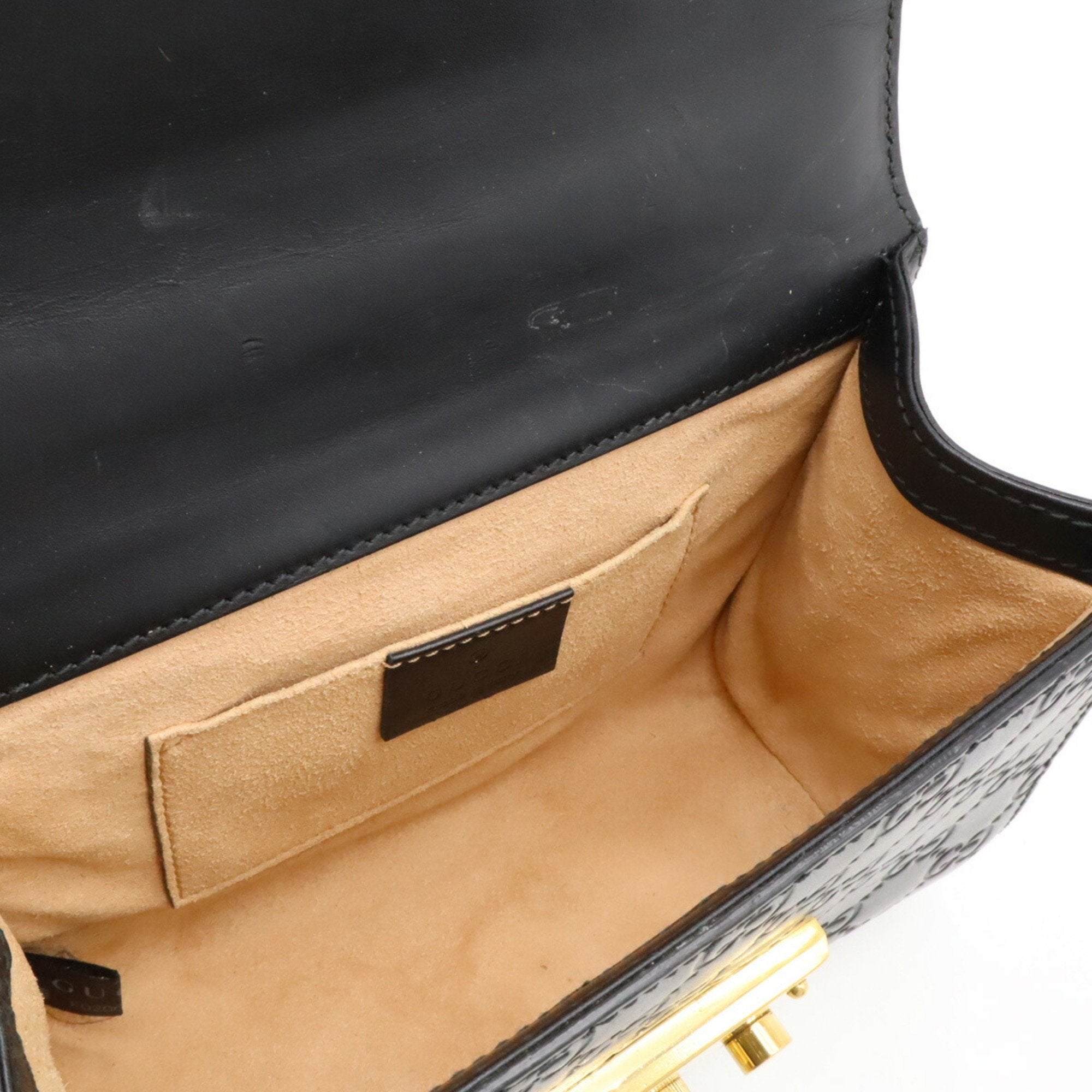 Gucci Guccissima Black Gg Leather Shoulder Bag (Pre-Owned)