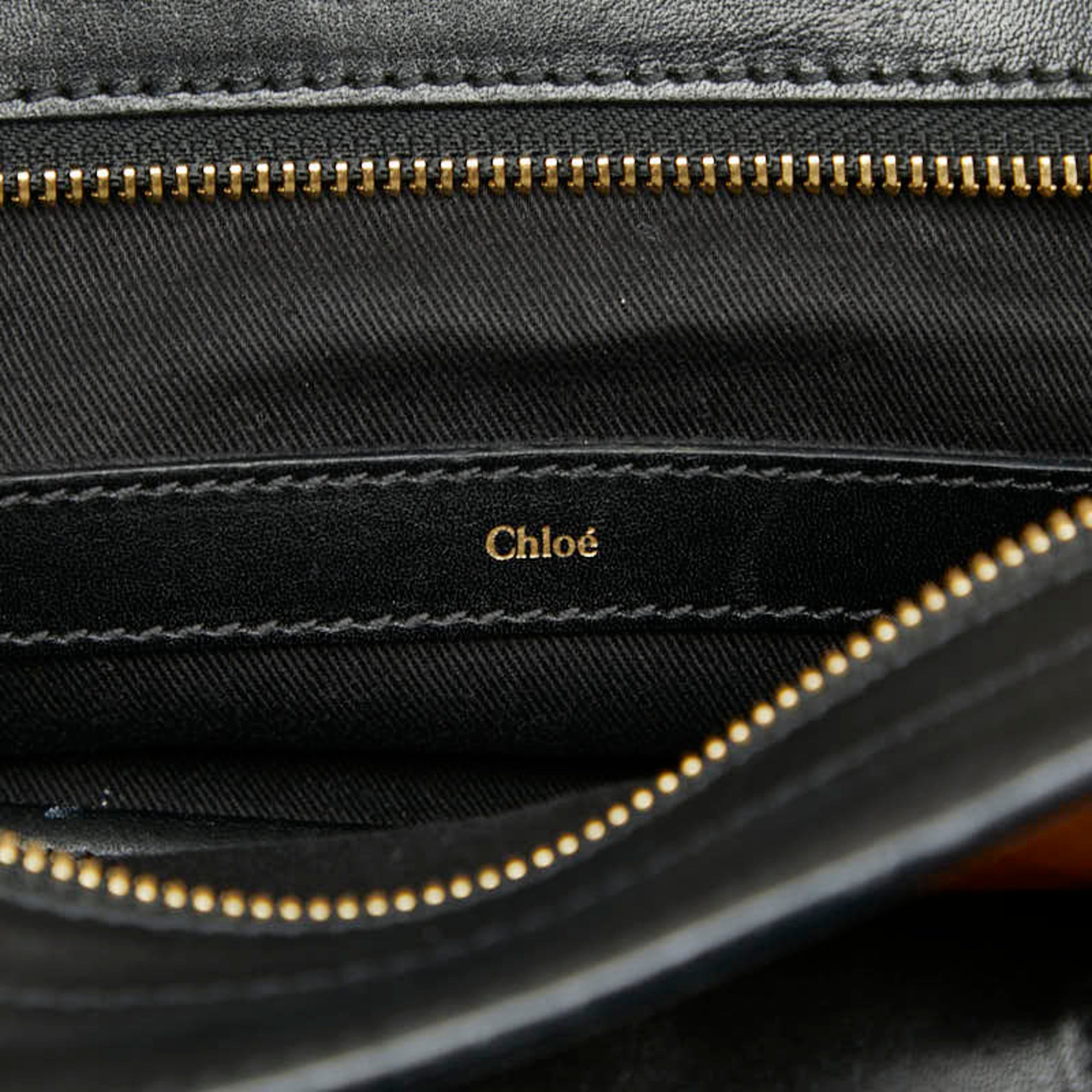 Chloé Black Brown Leather Shoulder Bag Tote Bag (Pre-Owned)