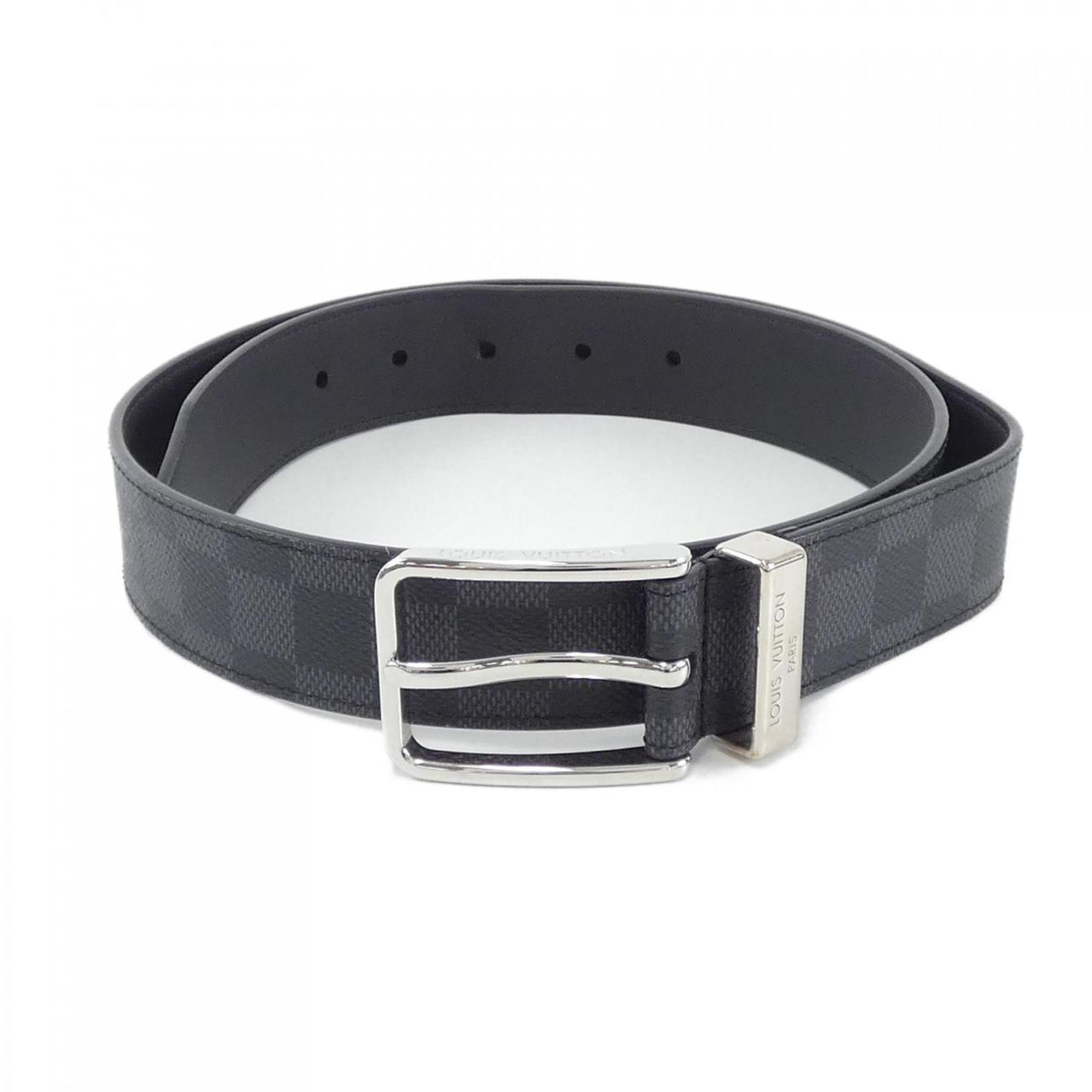 Louis Vuitton Black Gray Standard Belt (Pre-Owned)