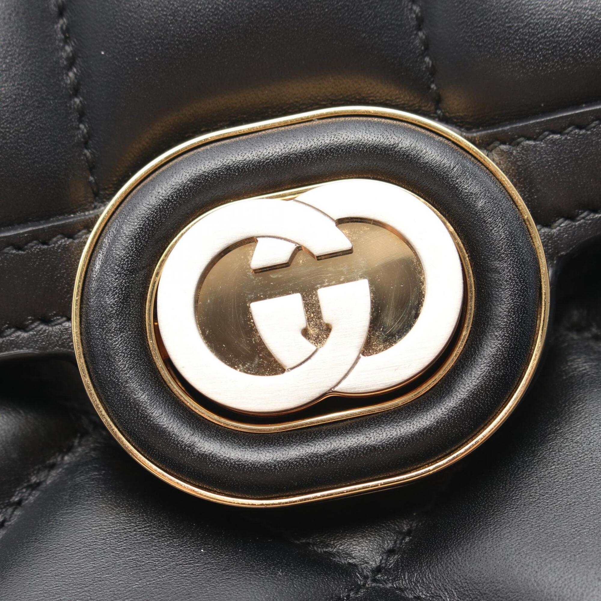 Gucci Black Leather Handbag Shoulder Bag (Pre-Owned)