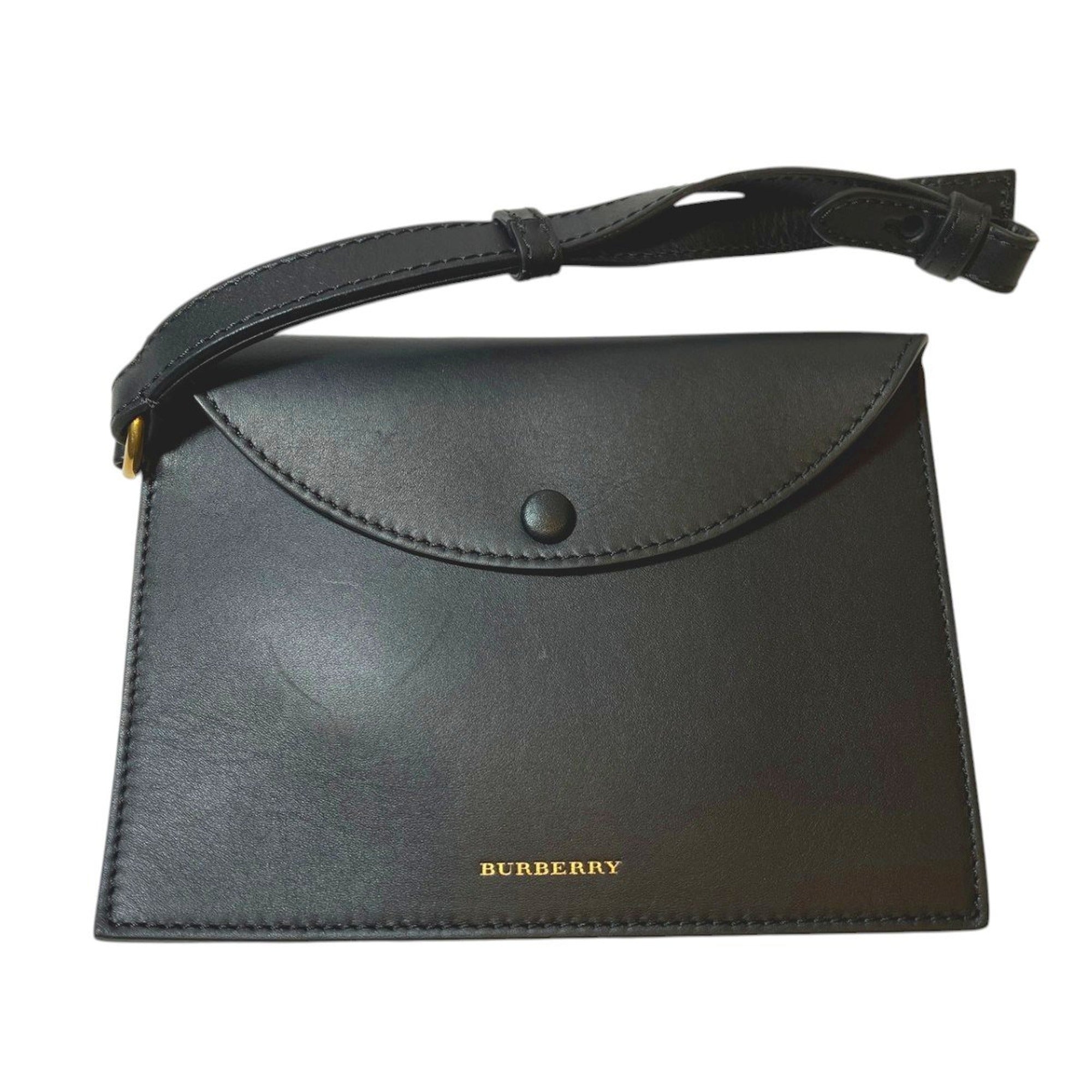 Burberry Black Leather Pouch Shoulder Bag (Pre-Owned)
