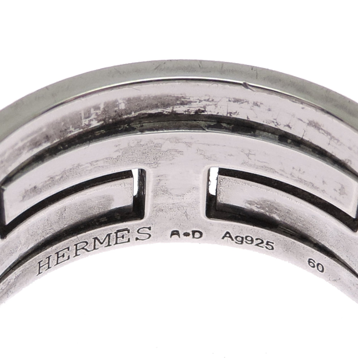Hermes Silver 925 Band Ring (Pre-Owned)