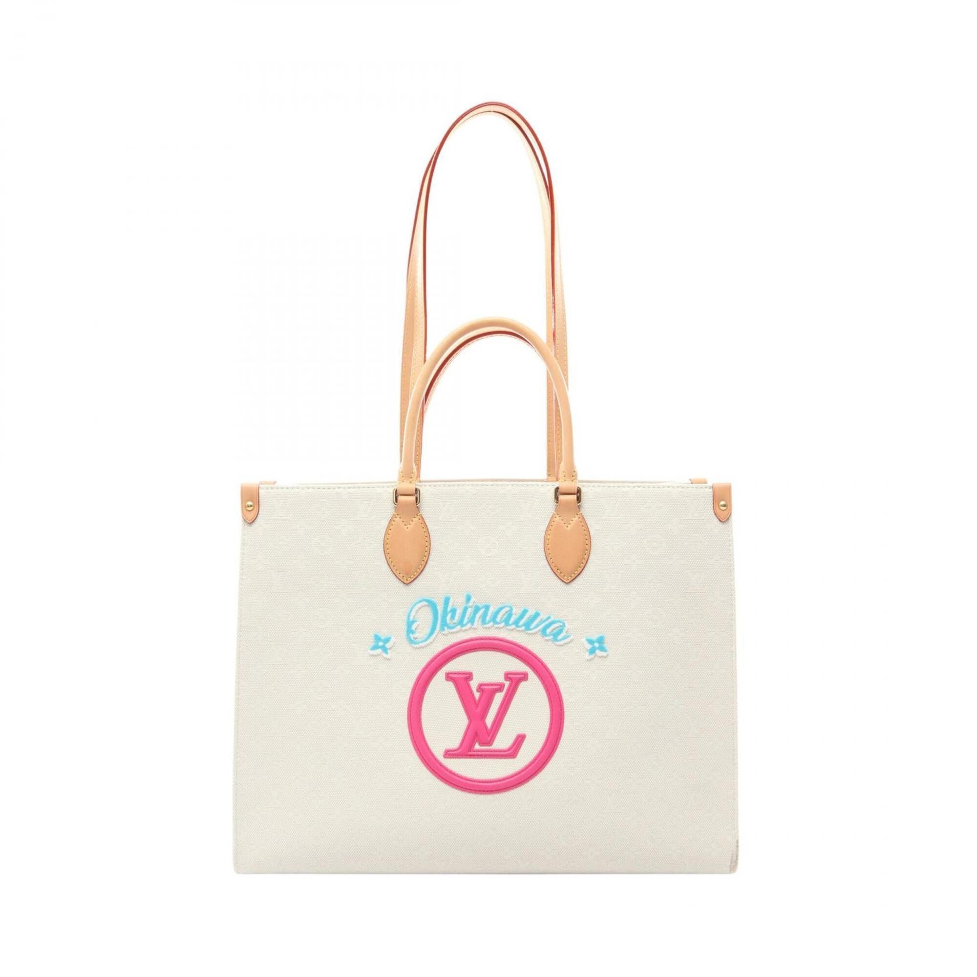 Louis Vuitton Multi-Color White Canvas Handbag Tote Bag (Pre-Owned)