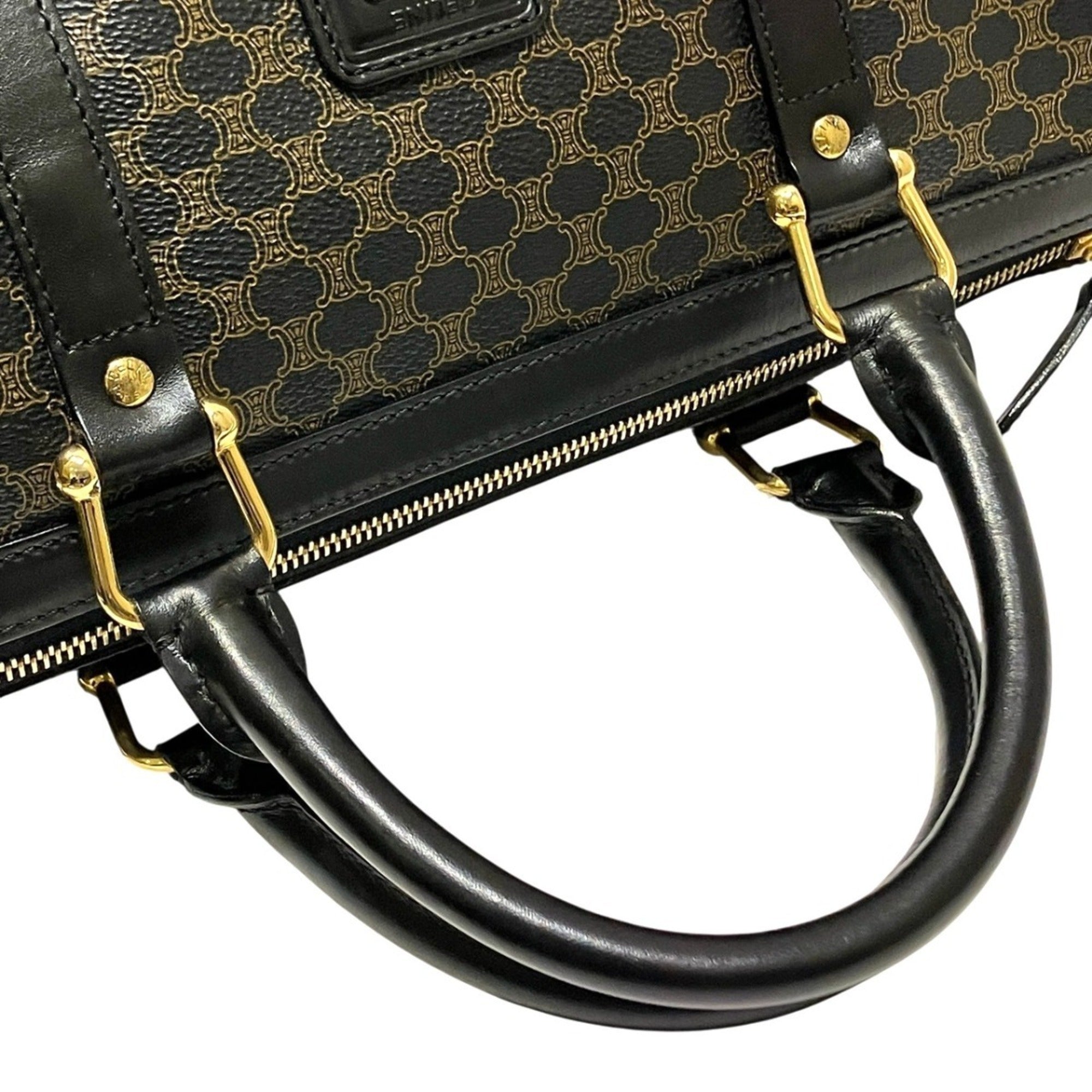 Celine Macadam Black Brown Pvc Leather Handbag (Pre-Owned)