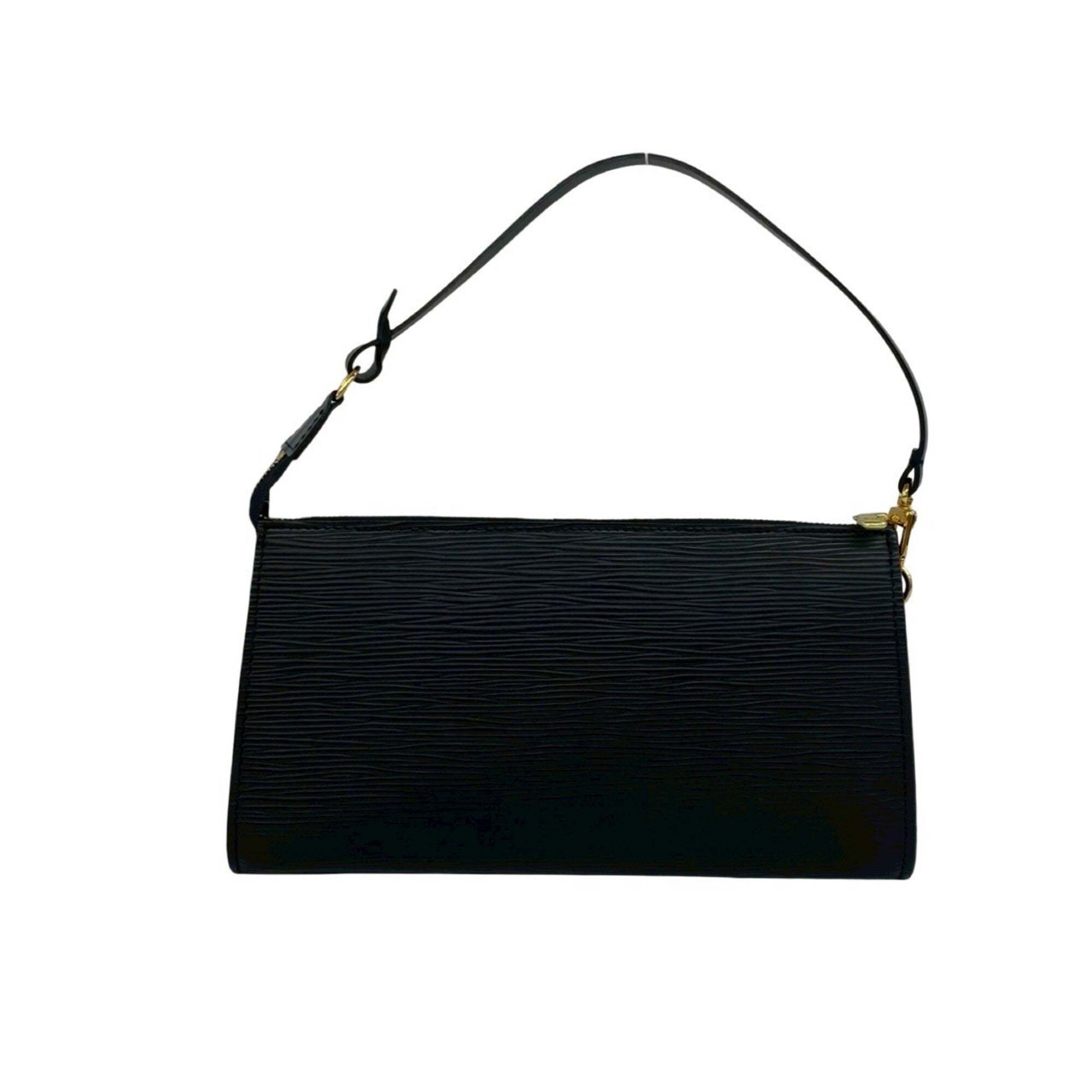 Louis Vuitton Black Leather Handbag Pochette (Pre-Owned)