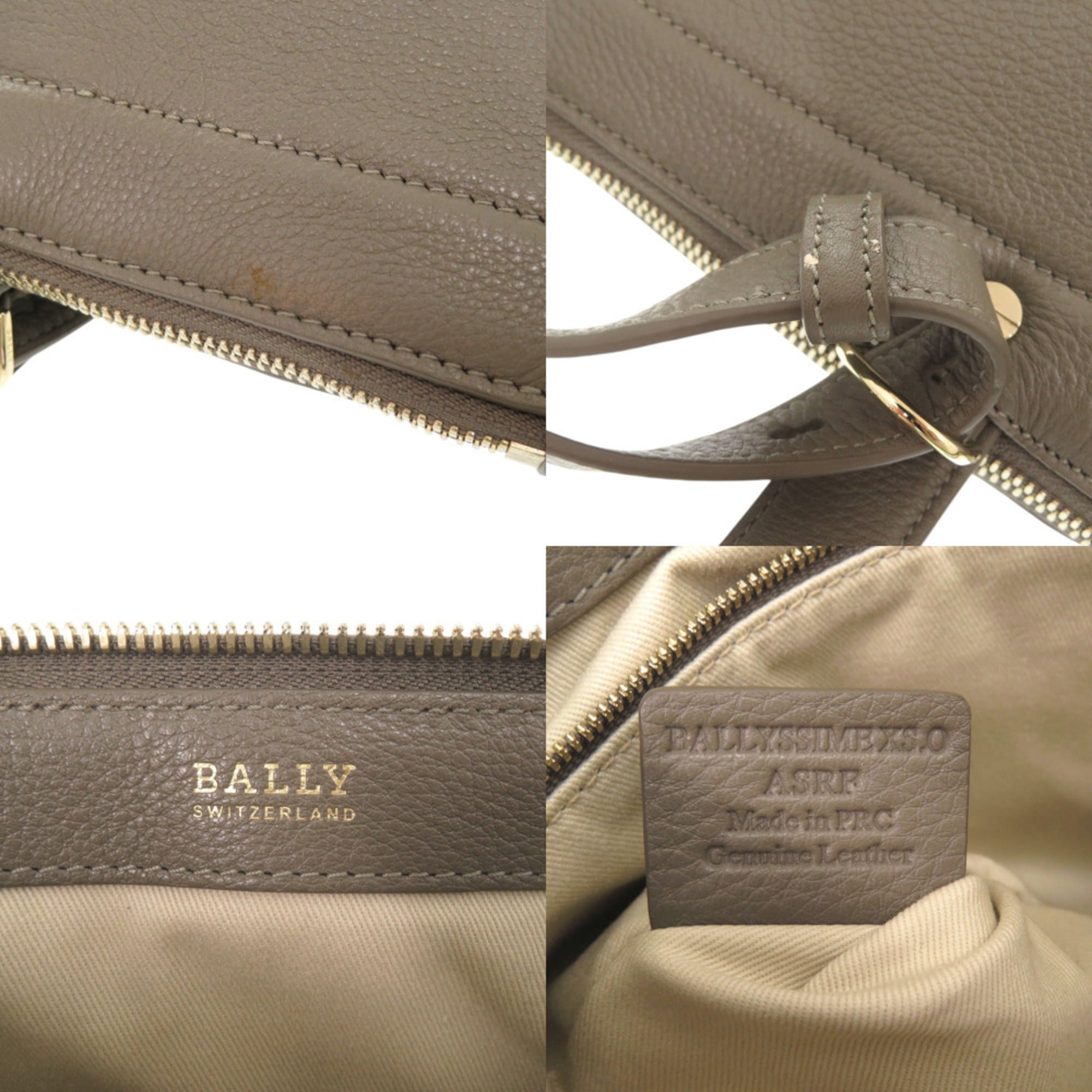 Bally Grayish Leather Tote Bag (Pre-Owned)