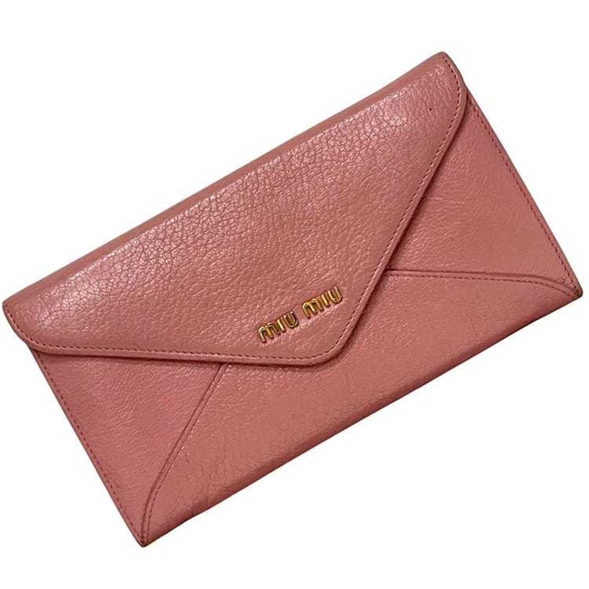 Miu Miu Pink Leather Long Wallet (Bi-Fold) (Pre-Owned)