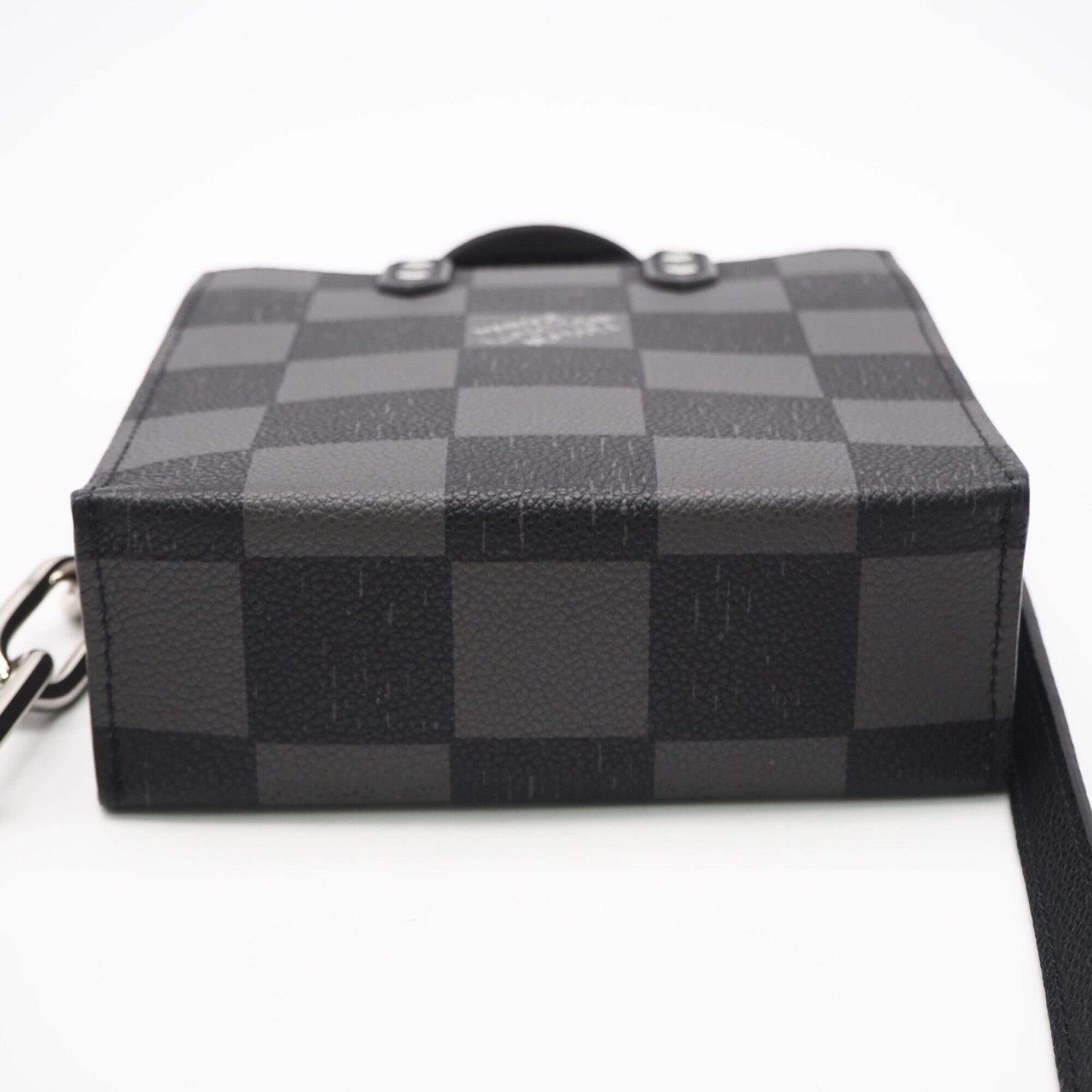 Louis Vuitton Black Damier Canvas Gray Coated Canvas Handbag (Pre-Owned)