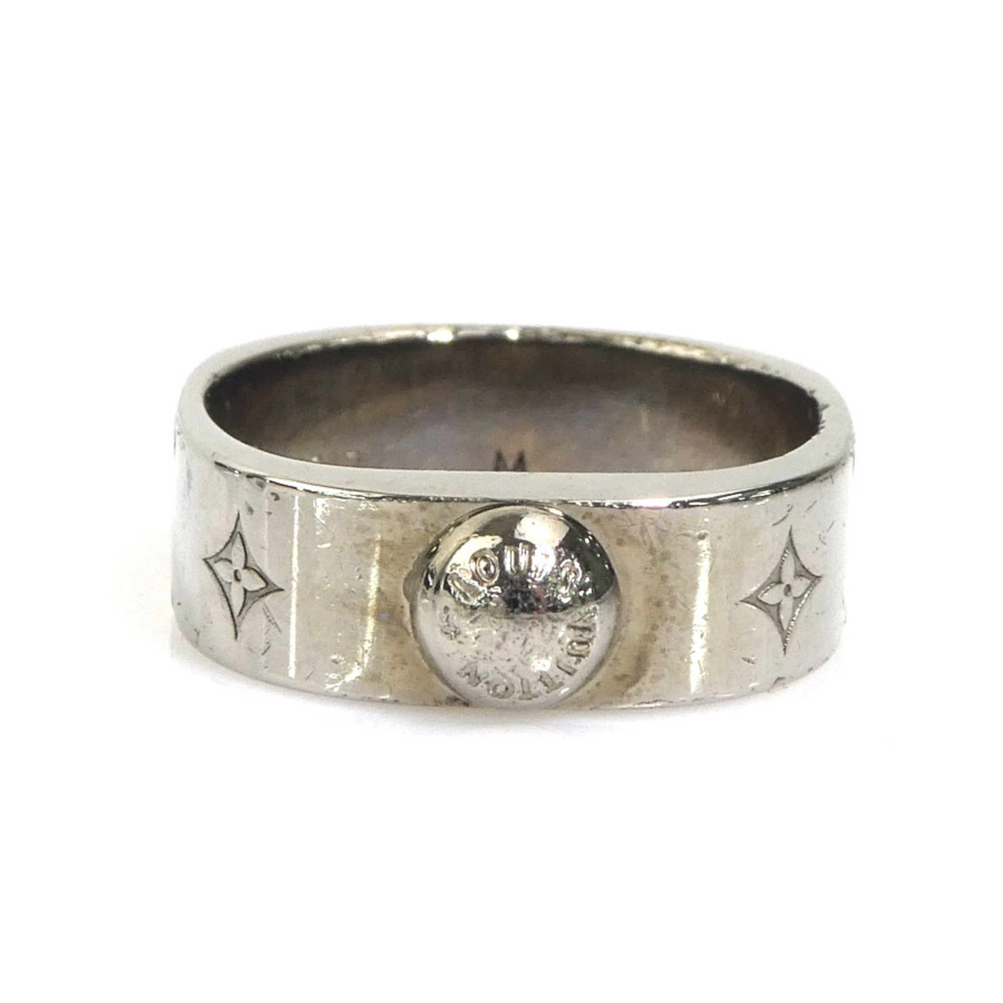Louis Vuitton Silver Metal Band Ring (Pre-Owned)