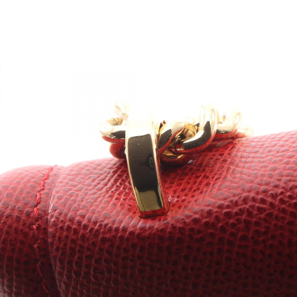 Salvatore Ferragamo Red Color Leather Handbag Shoulder Bag (Pre-Owned)