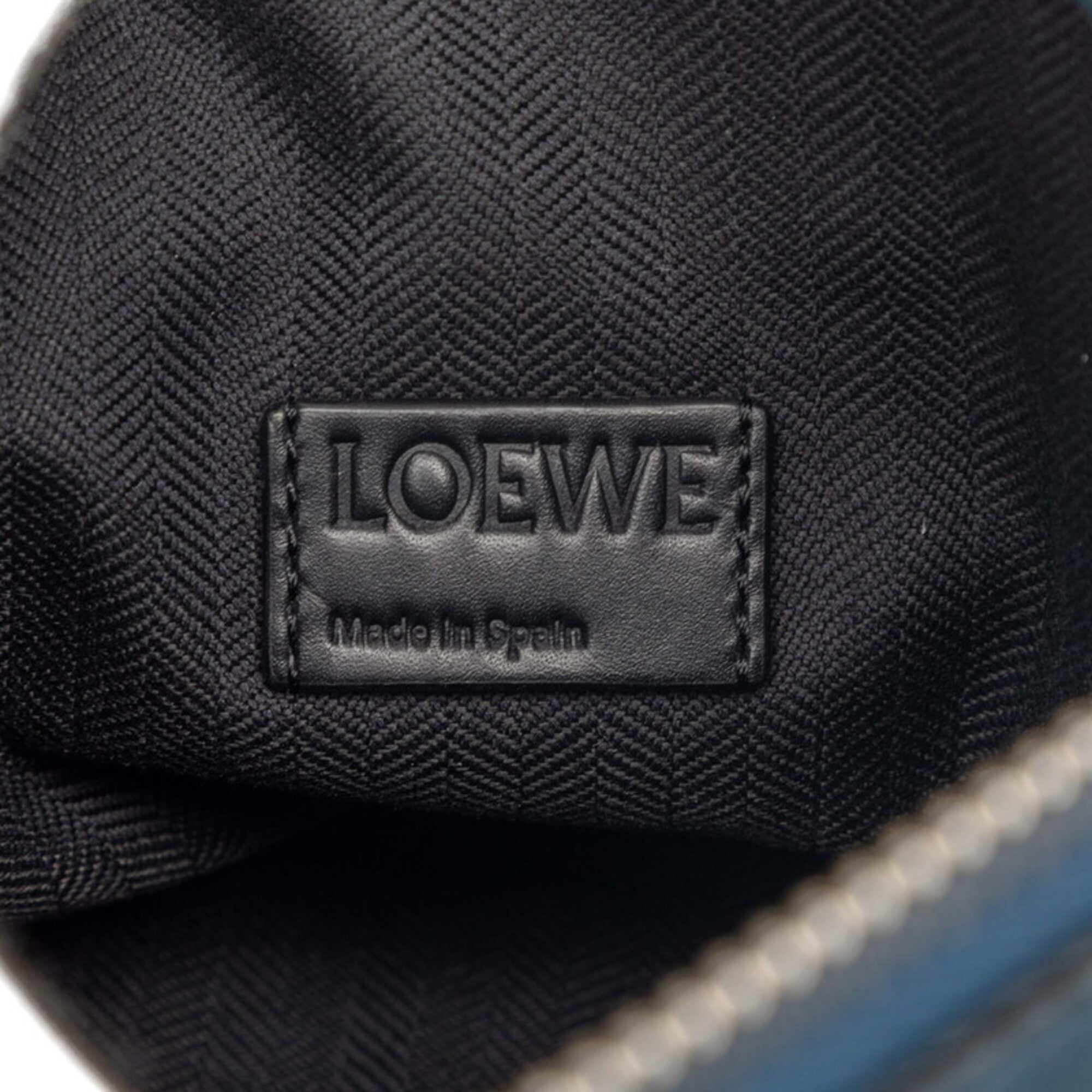 Loewe Navy Leather Messenger Bag Shoulder Bag (Pre-Owned)