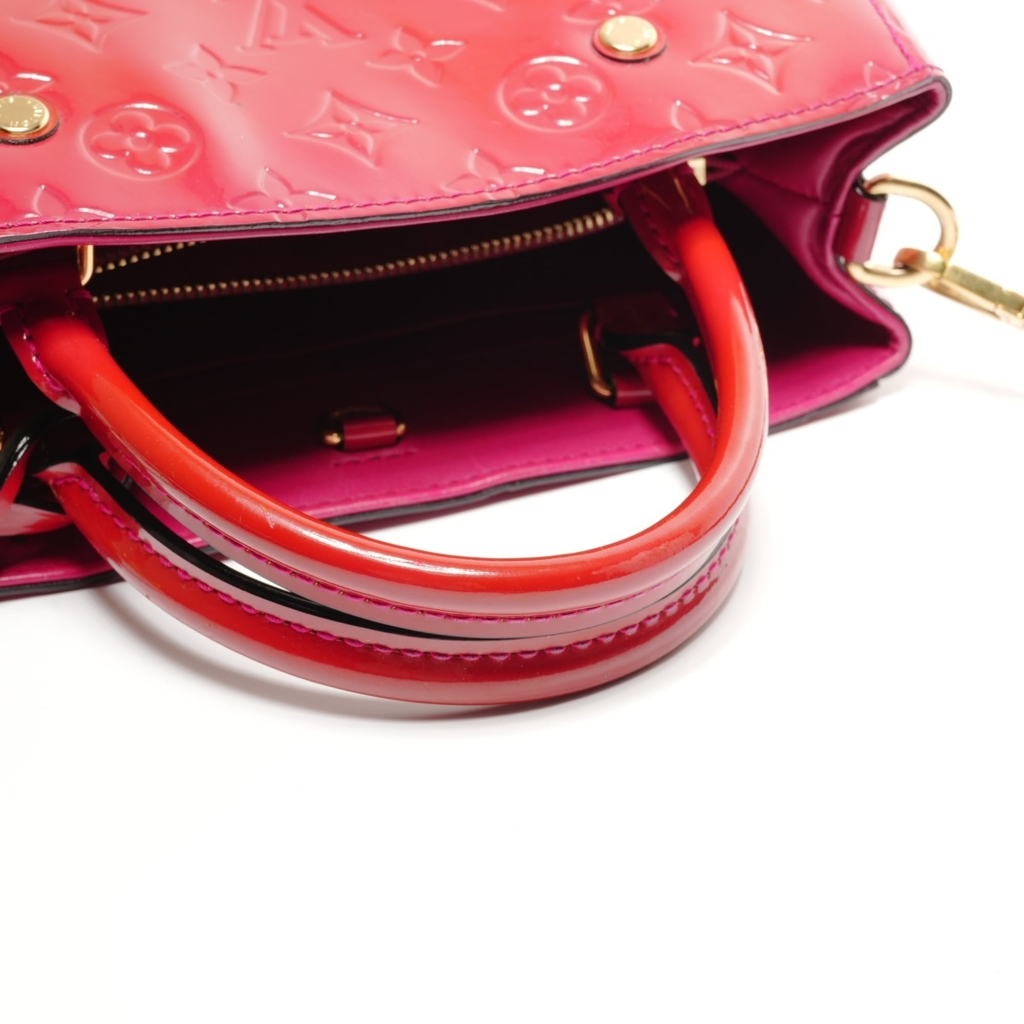 Louis Vuitton Red Color Vernis Handbag (Pre-Owned)