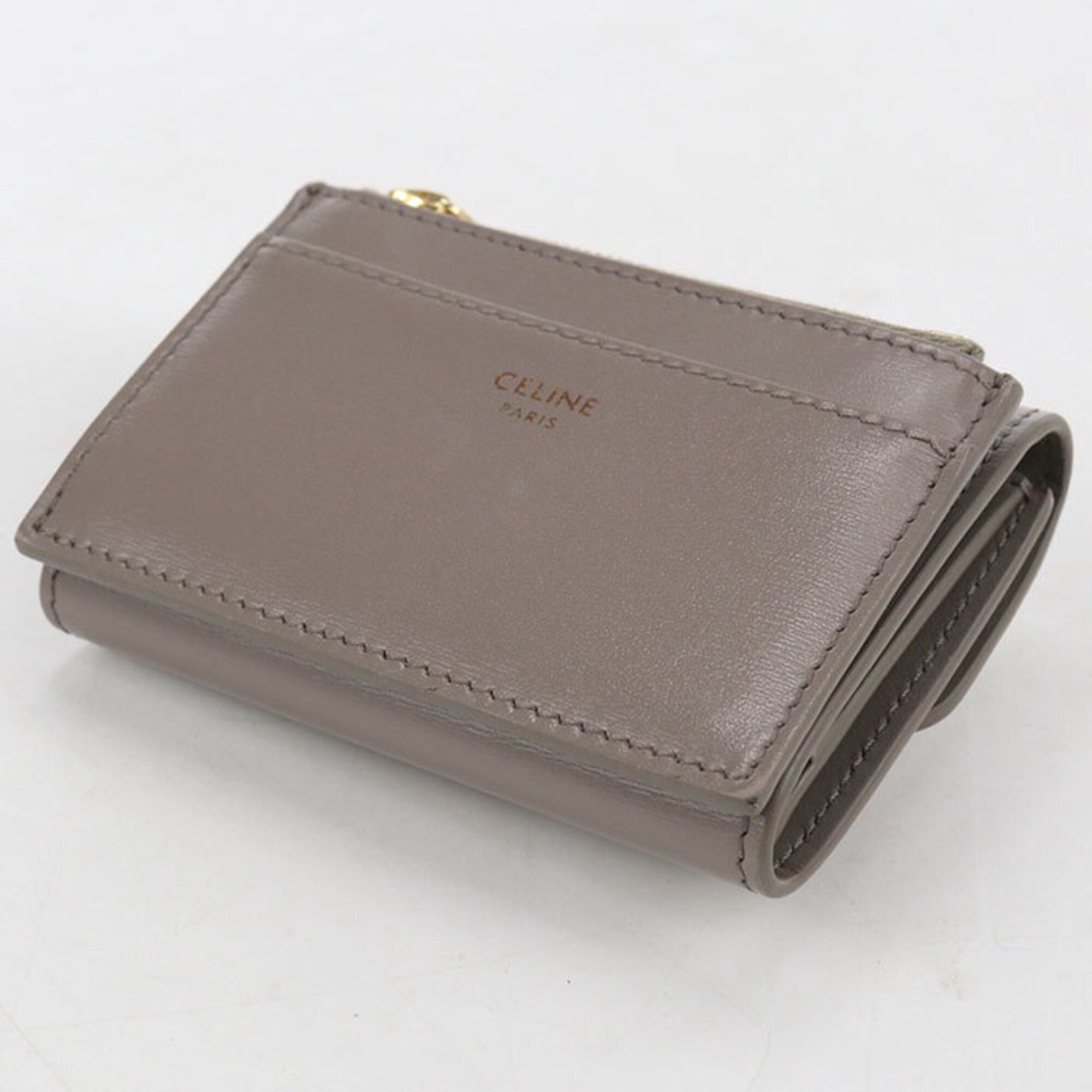 Celine Gray Leather Wallet (Tri-Fold) (Pre-Owned)