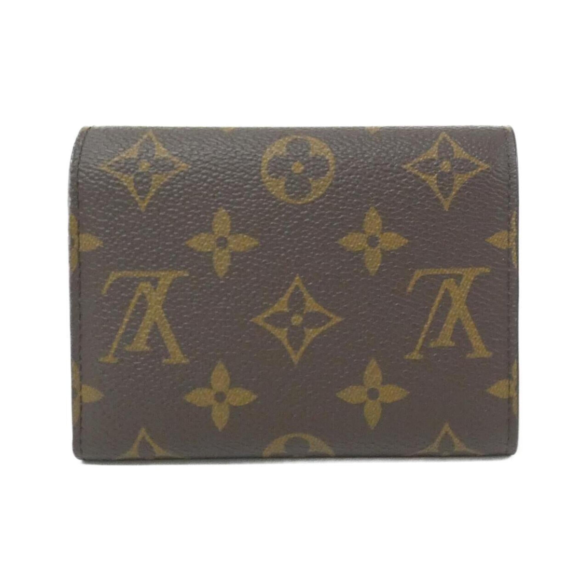 Louis Vuitton Marron Coated Canvas Wallet (Tri-Fold) (Pre-Owned)
