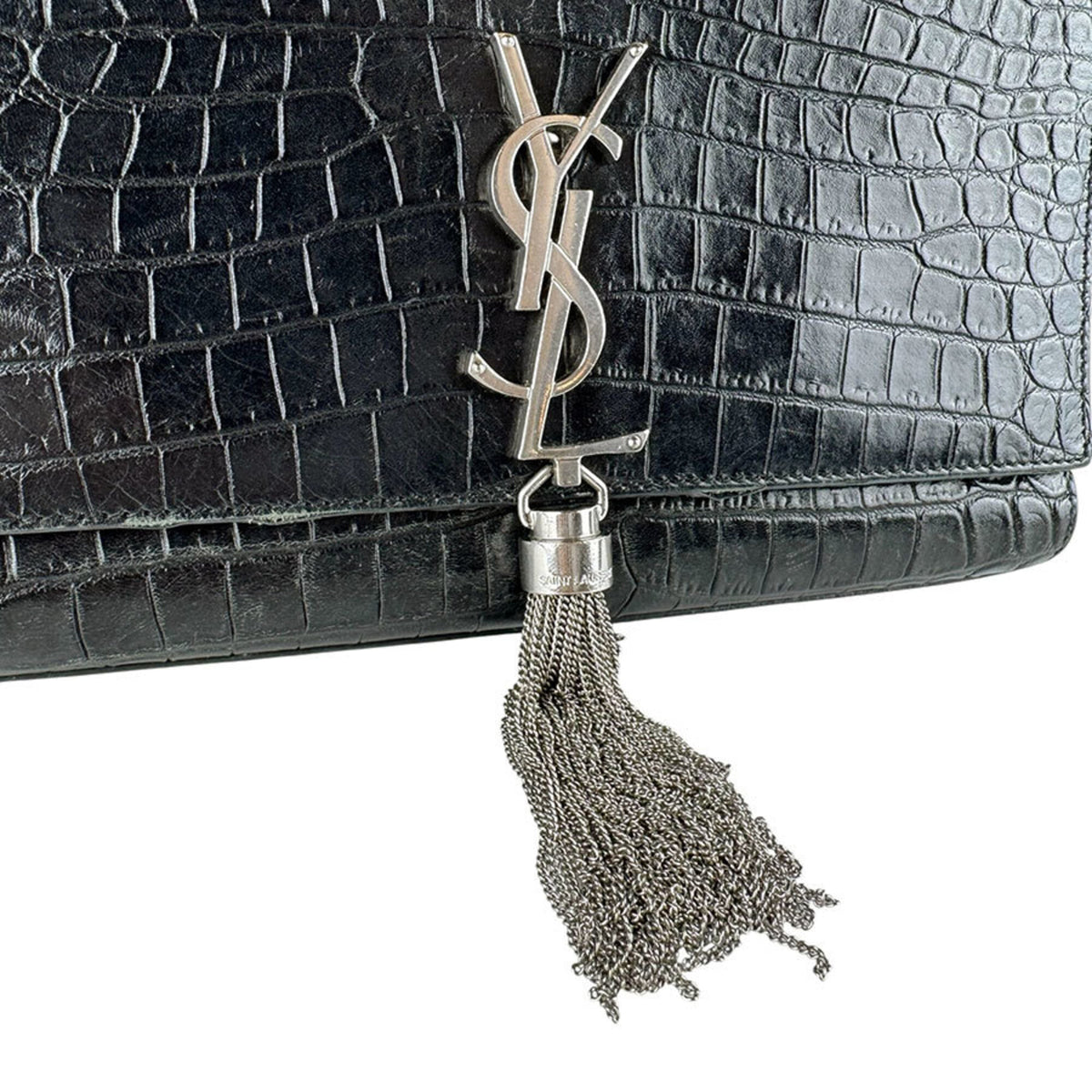 Saint Laurent Black Leather Shoulder Bag (Pre-Owned)