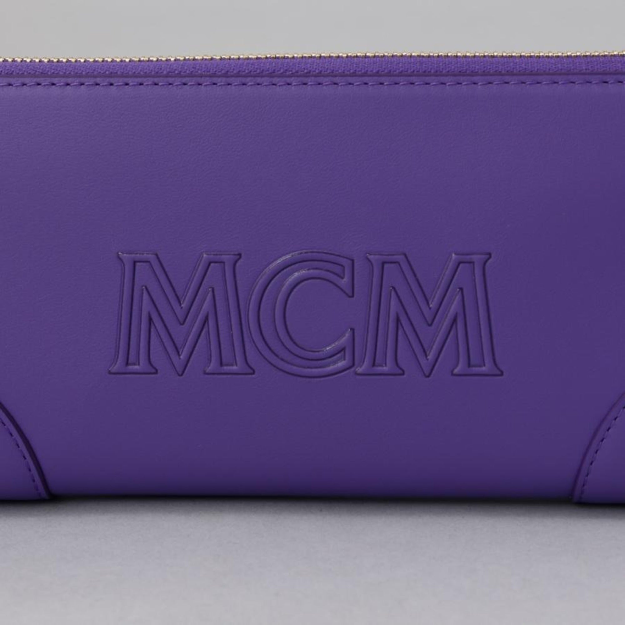 Mcm Purple Leather Long Wallet (Bi-Fold) (Pre-Owned)