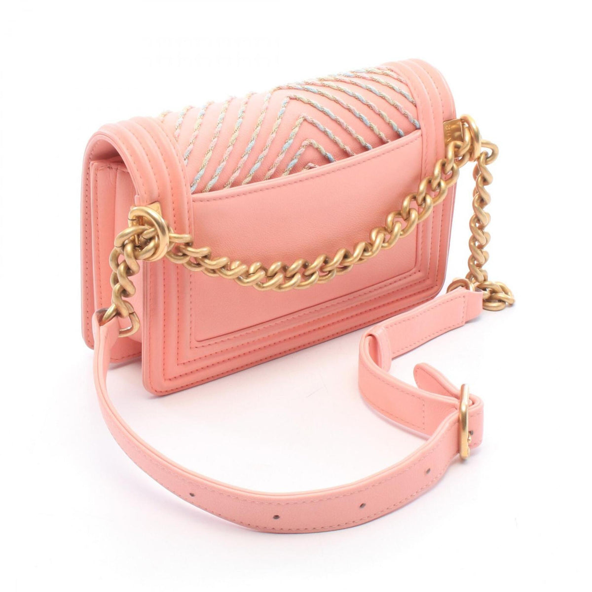 Chanel Pink Leather Fanny Pack Handbag Shoulder Bag (Pre-Owned)
