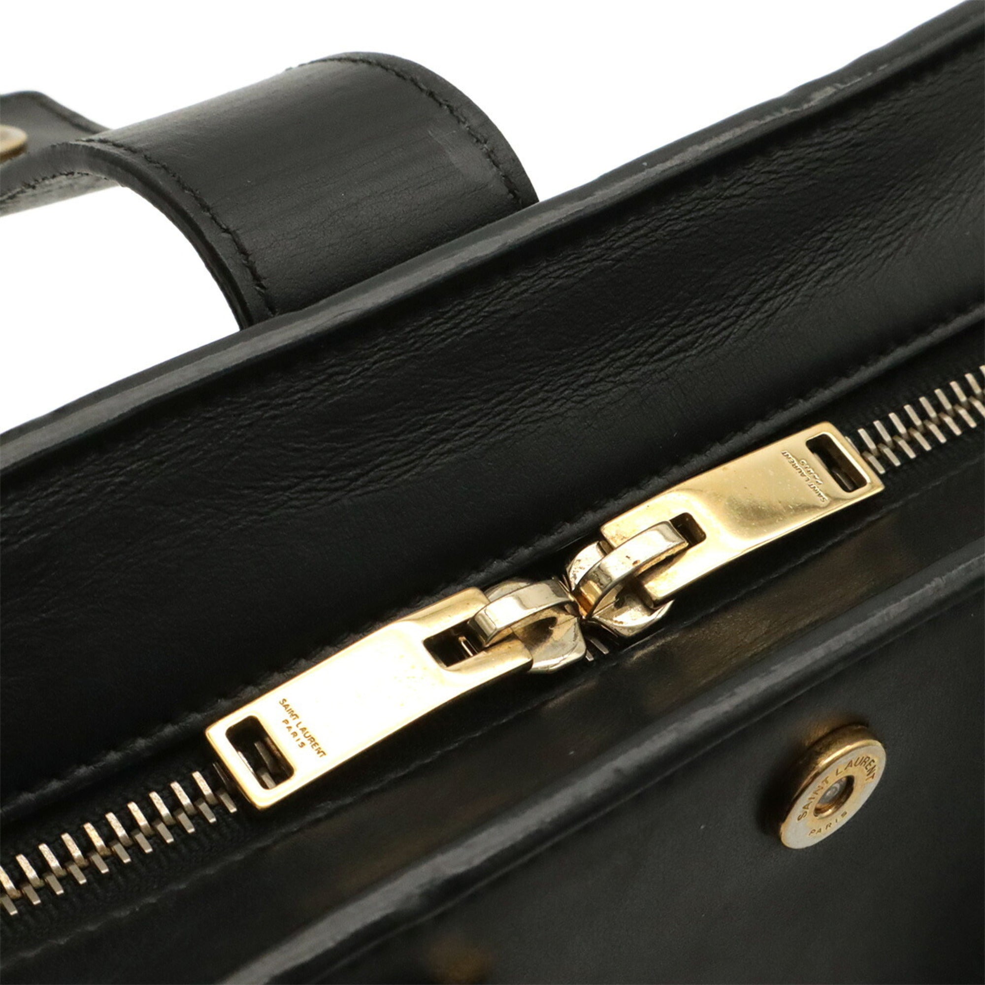 Yves Saint Laurent Black Leather Handbag Shoulder Bag (Pre-Owned)