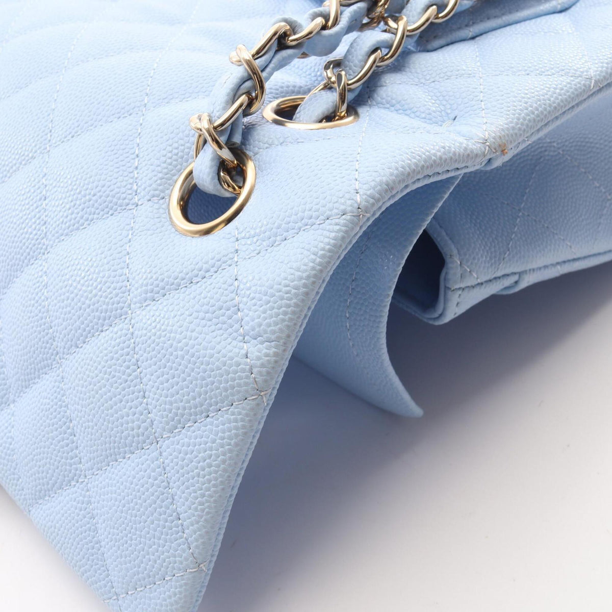 Chanel Blue Grained Calfskin Handbag Shoulder Bag (Pre-Owned)