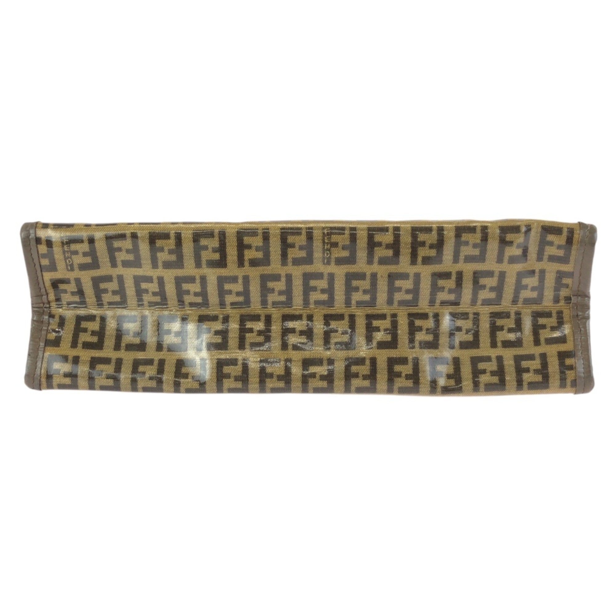 Fendi Brown Pvc Leather Clutch Bag (Pre-Owned)