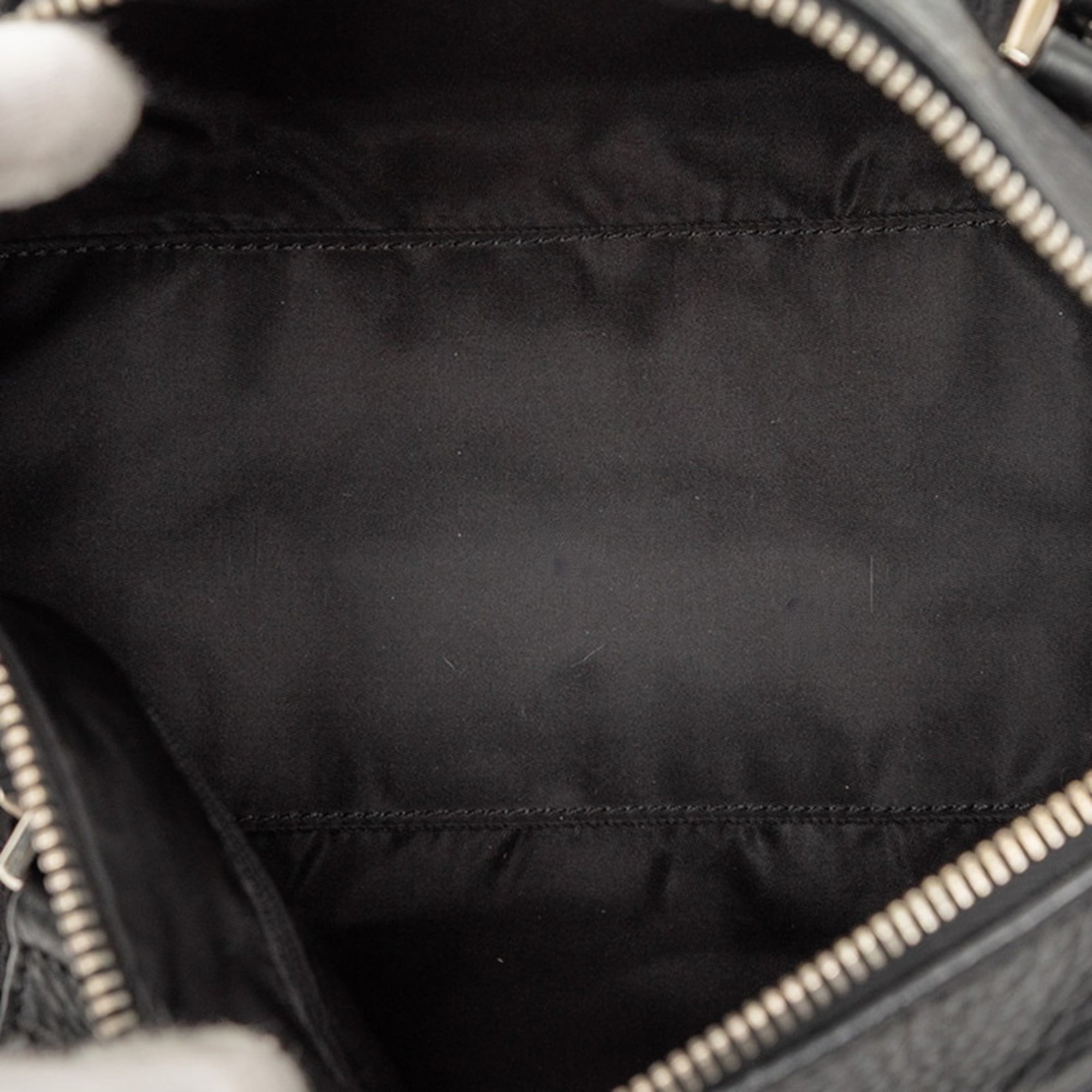 Christian Dior Black Trotter Canvas Leather Boston Bag Handbag (Pre-Owned)