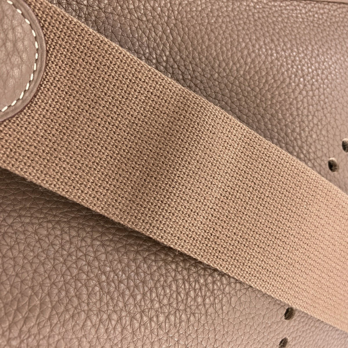 Hermes Etoupe Gray Taurillon Clemence Leather Shoulder Bag (Pre-Owned)