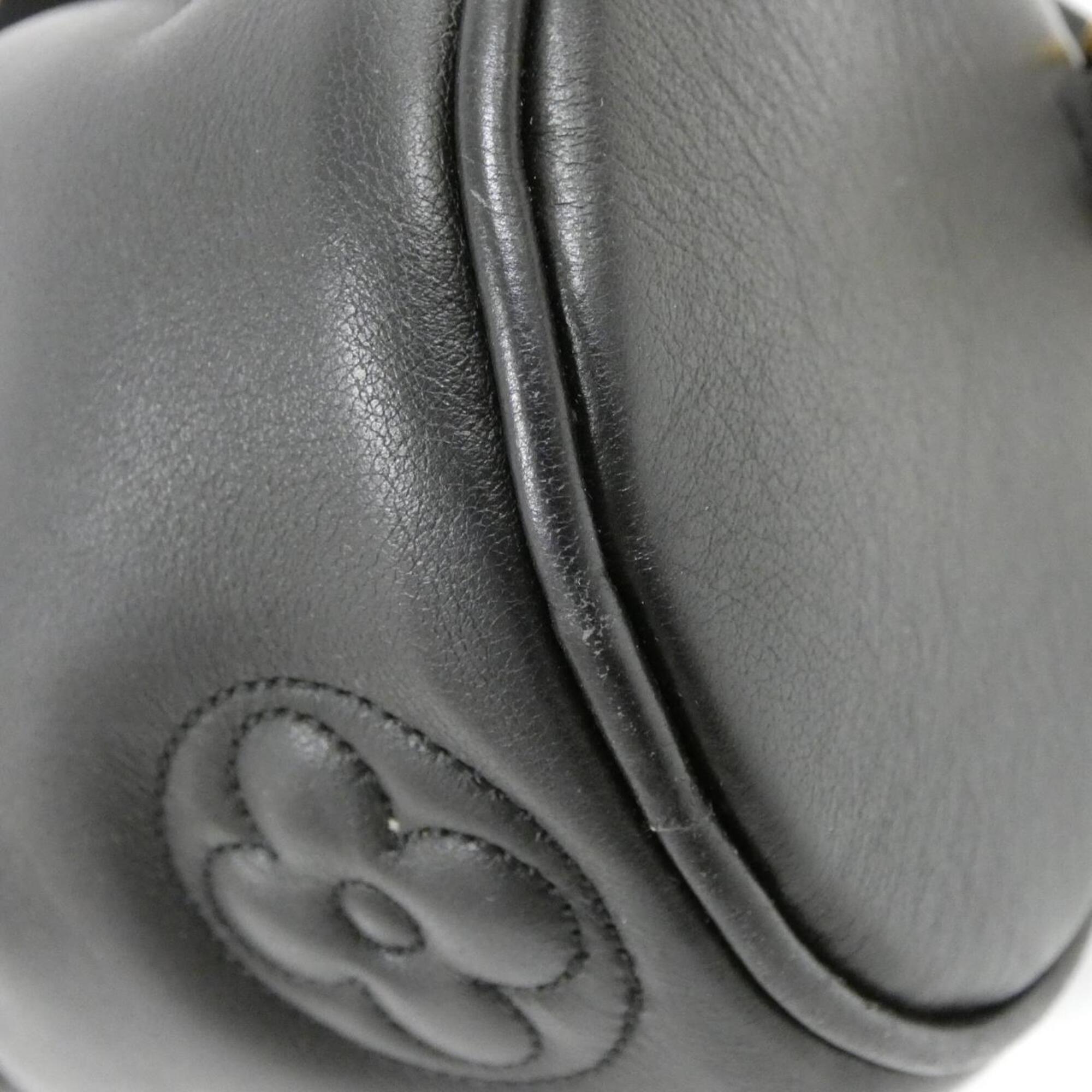 Louis Vuitton Black Leather Shoulder Bag (Pre-Owned)