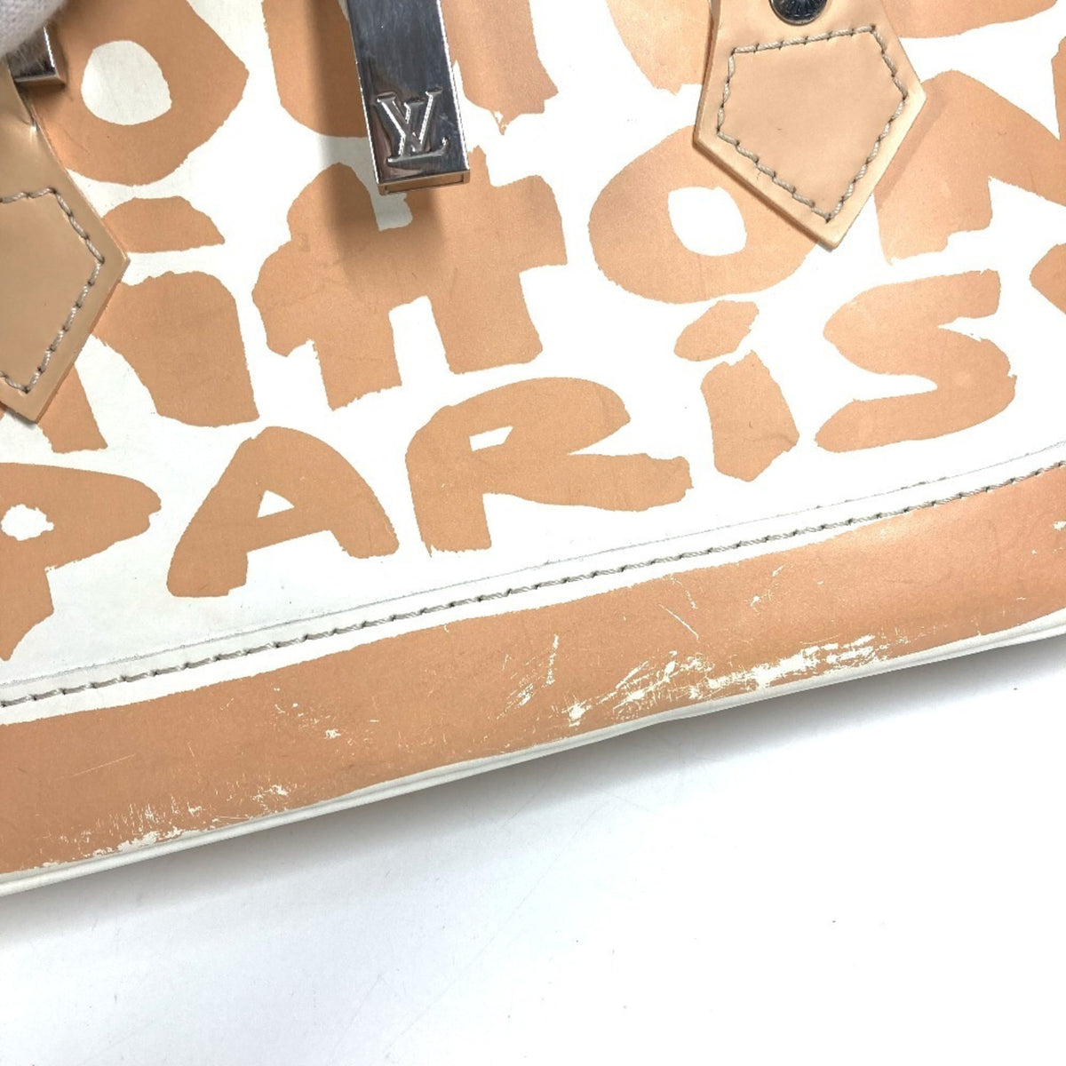 Louis Vuitton Monogram Graffiti Beige White Monogram Graffiti Handbag (Pre-Owned)