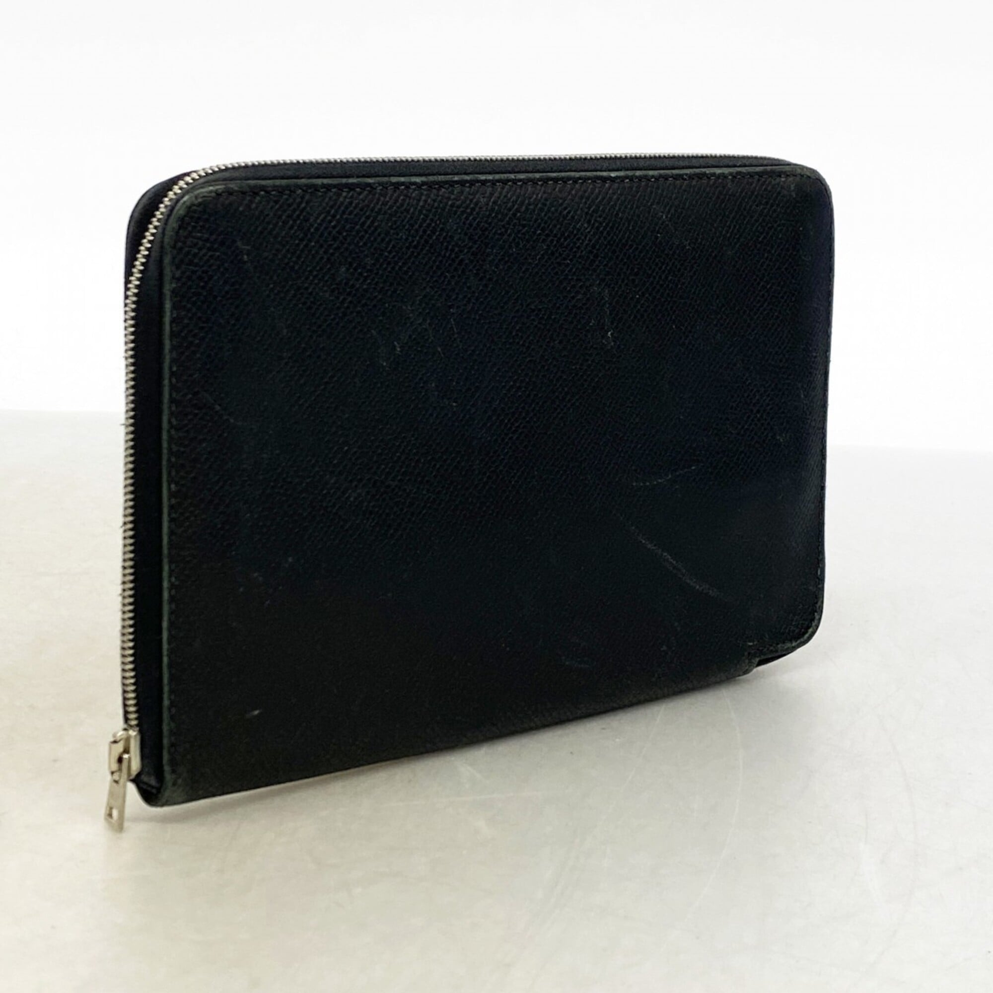 Hermes Black Leather Long Wallet (Bi-Fold) (Pre-Owned)