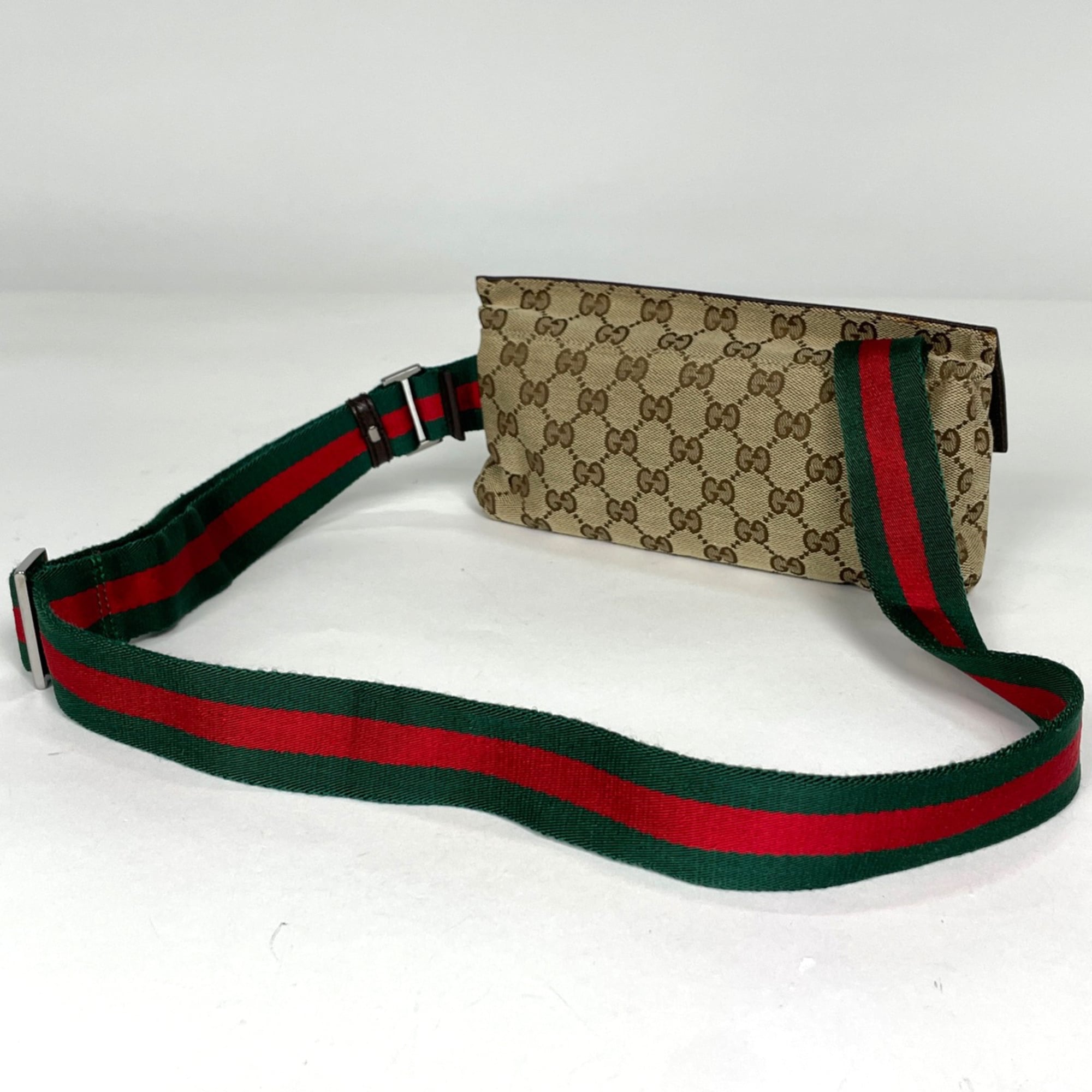 Gucci Sherry Line Beige Gg Canvas Fanny Pack Sling Bag (Pre-Owned)