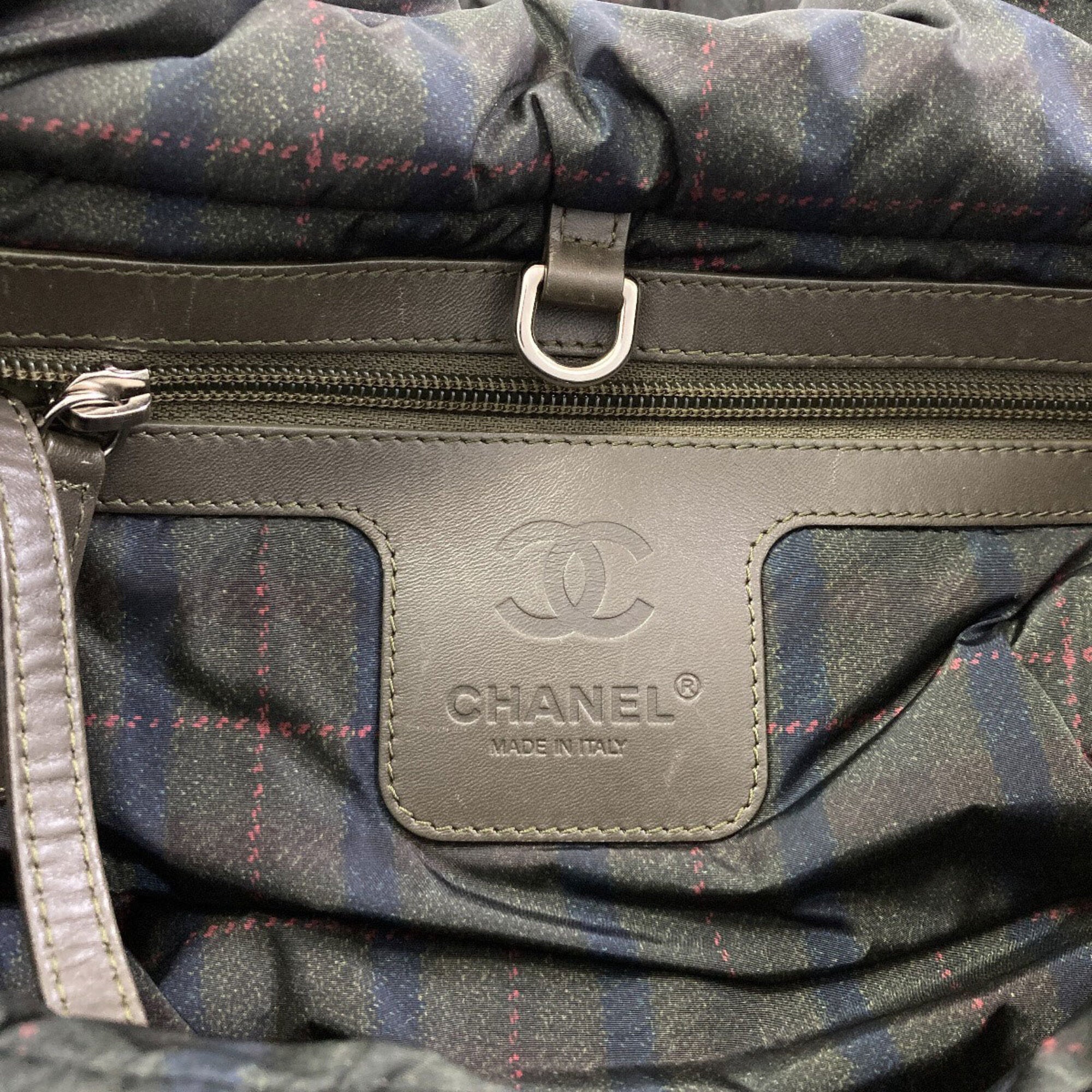 Chanel Khaki Nylon Handbag (Pre-Owned)