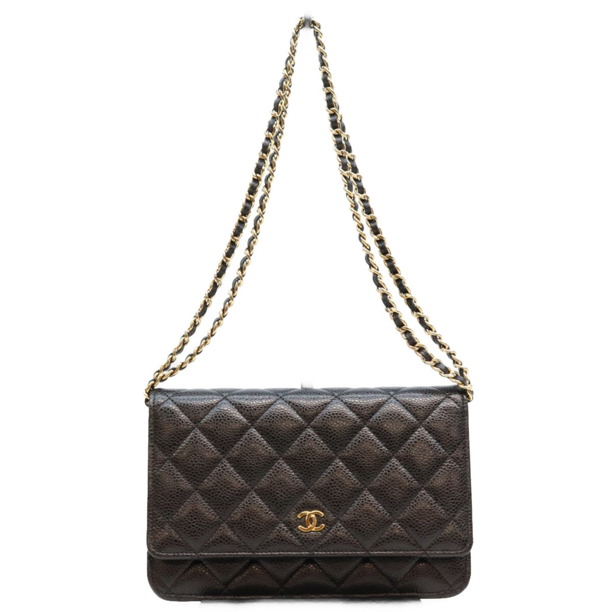 Chanel Black Grained Calfskin Shoulder Bag (Pre-Owned)