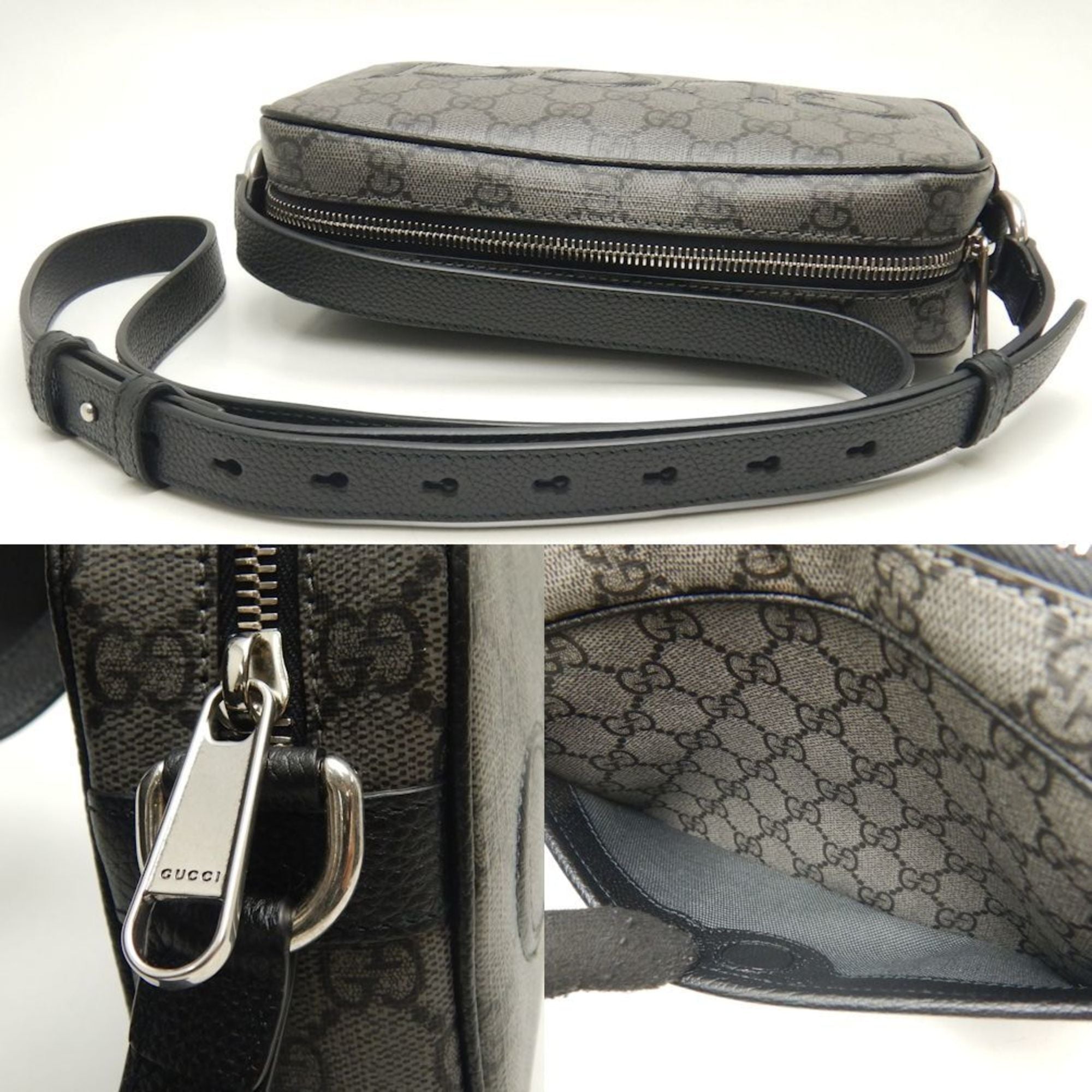 Gucci Black Gg Supreme Canvas Shoulder Bag (Pre-Owned)
