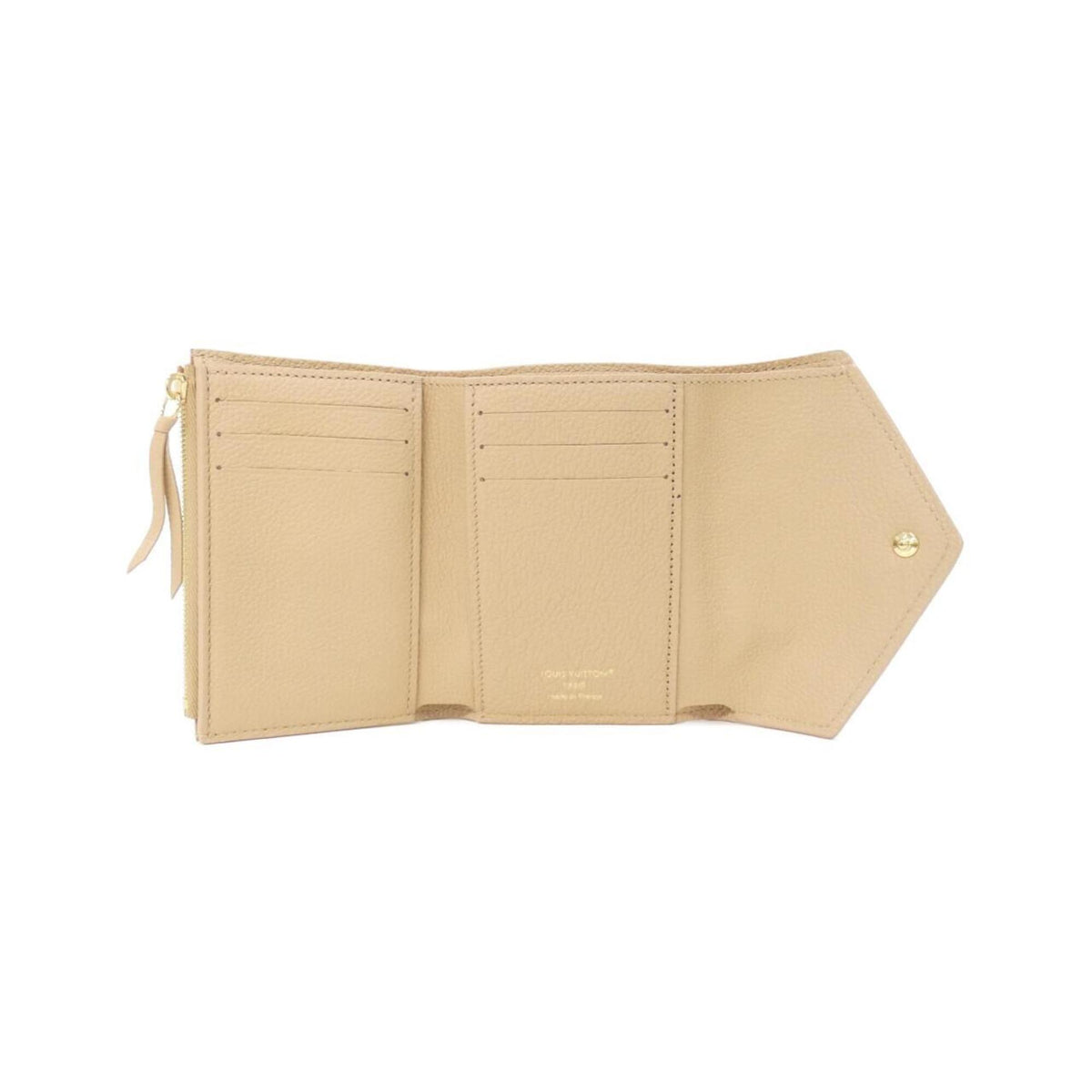 Louis Vuitton Beige Leather Wallet (Tri-Fold) (Pre-Owned)