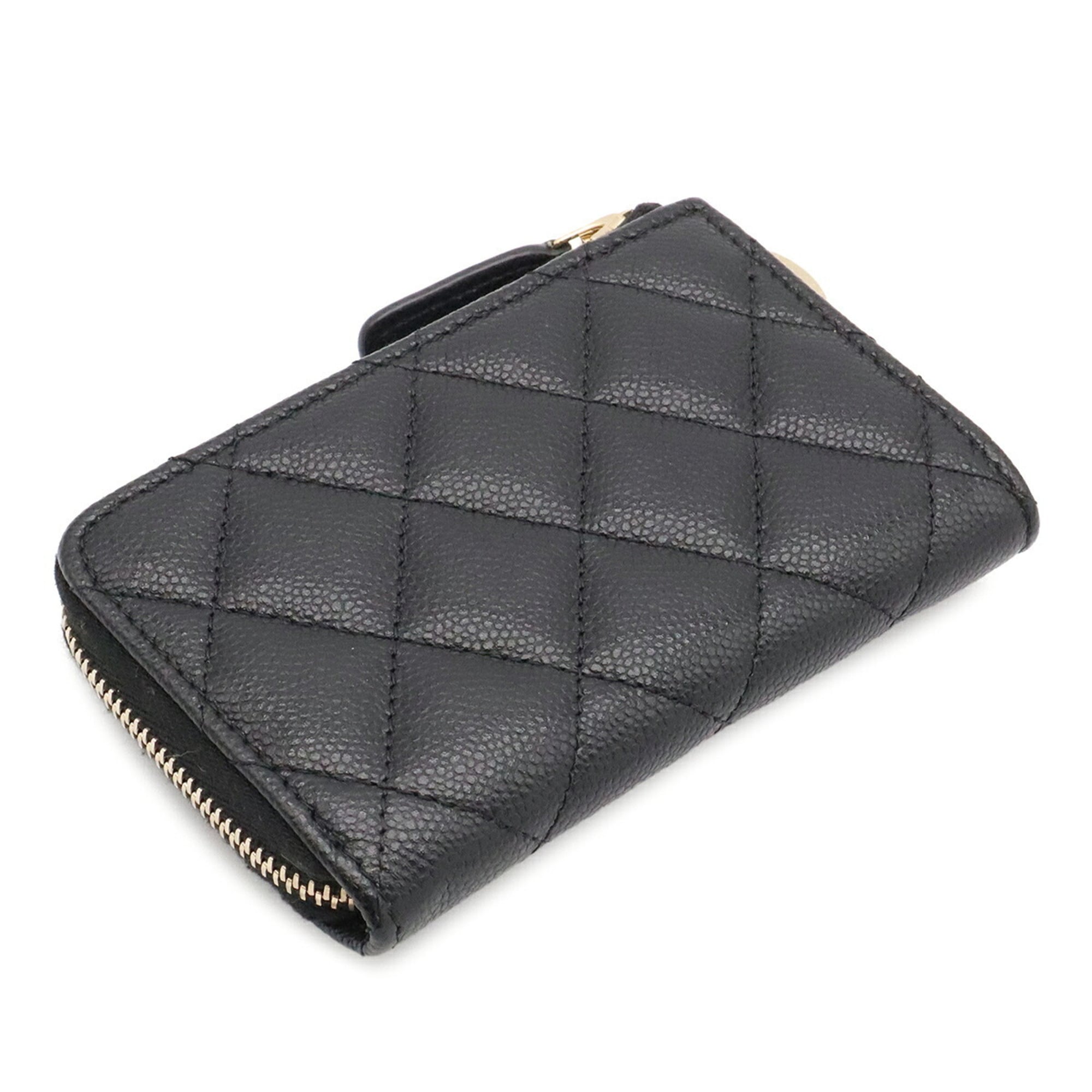 Chanel Black Grained Calfskin Coin Purse/Coin Case (Pre-Owned)