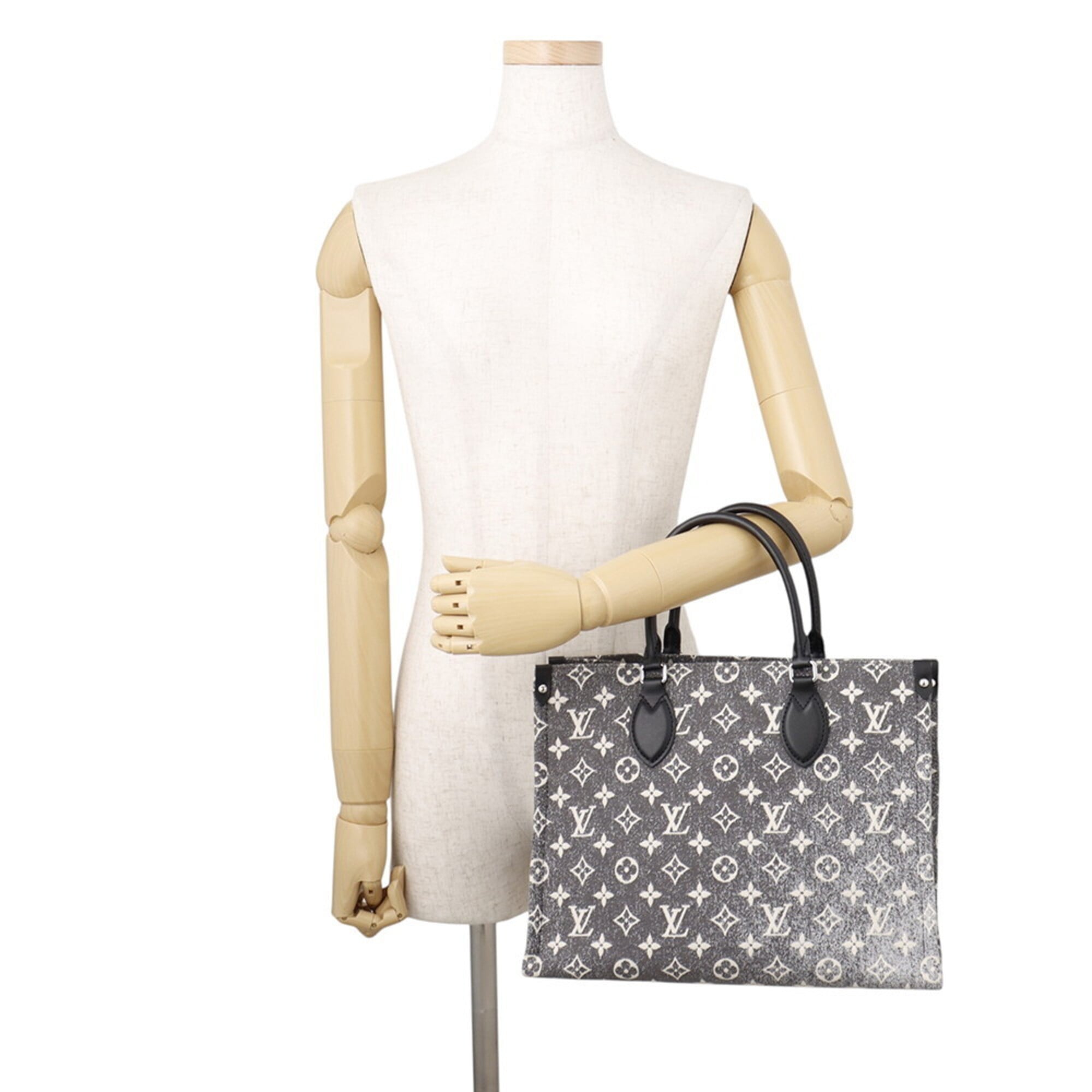 Louis Vuitton Monogram Gray Monogram Jacquard Denim Handbag Tote Bag (Pre-Owned)