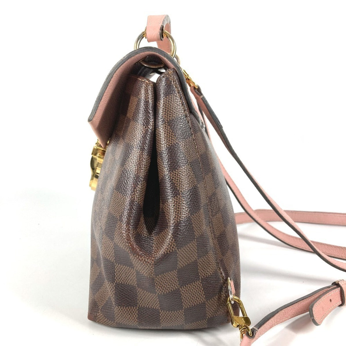 Louis Vuitton Brown Pink Damier Canvas Backpack Handbag (Pre-Owned)