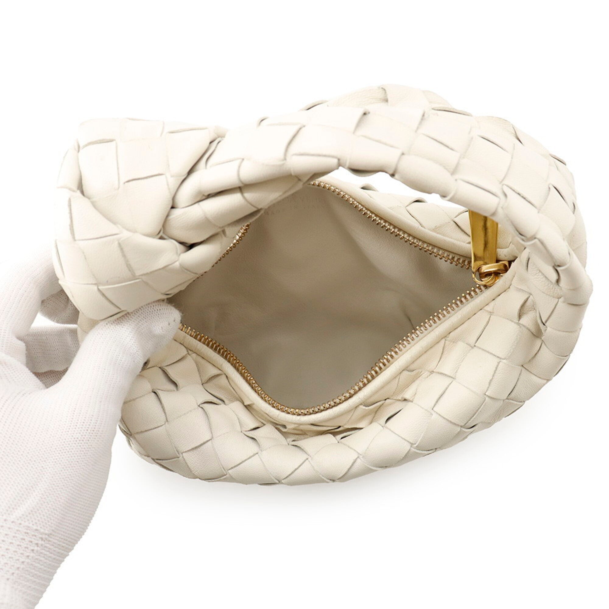 Bottega Veneta Intrecciato White Leather Handbag (Pre-Owned)