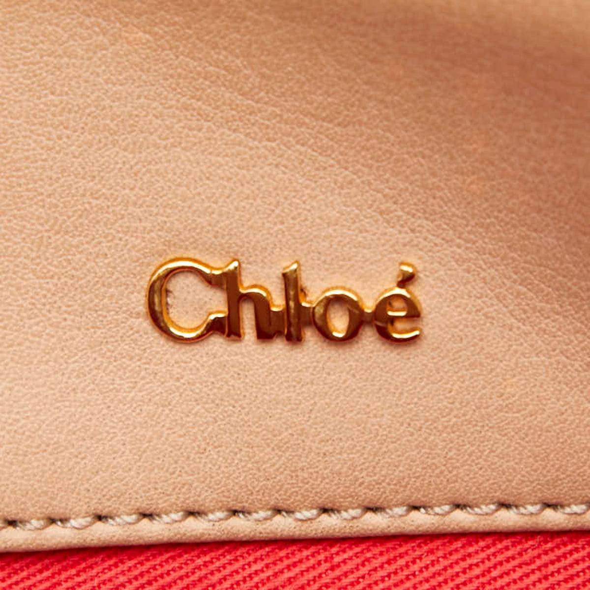 Chloé Pink Beige Leather Shoulder Bag Tote Bag (Pre-Owned)