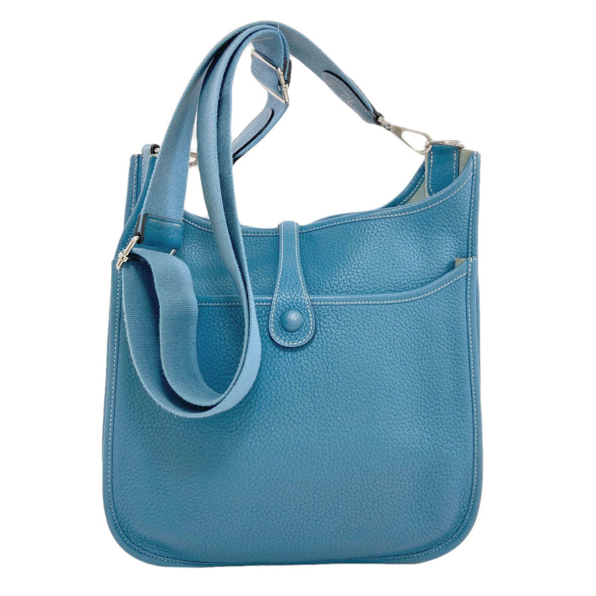 Hermes Blue Taurillon Clemence Leather Shoulder Bag (Pre-Owned)