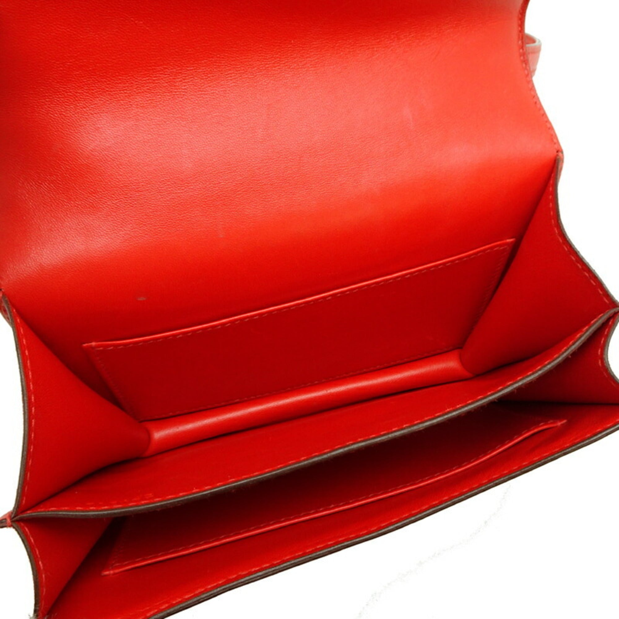 Hermes Red Color Epsom Leather Shoulder Bag (Pre-Owned)