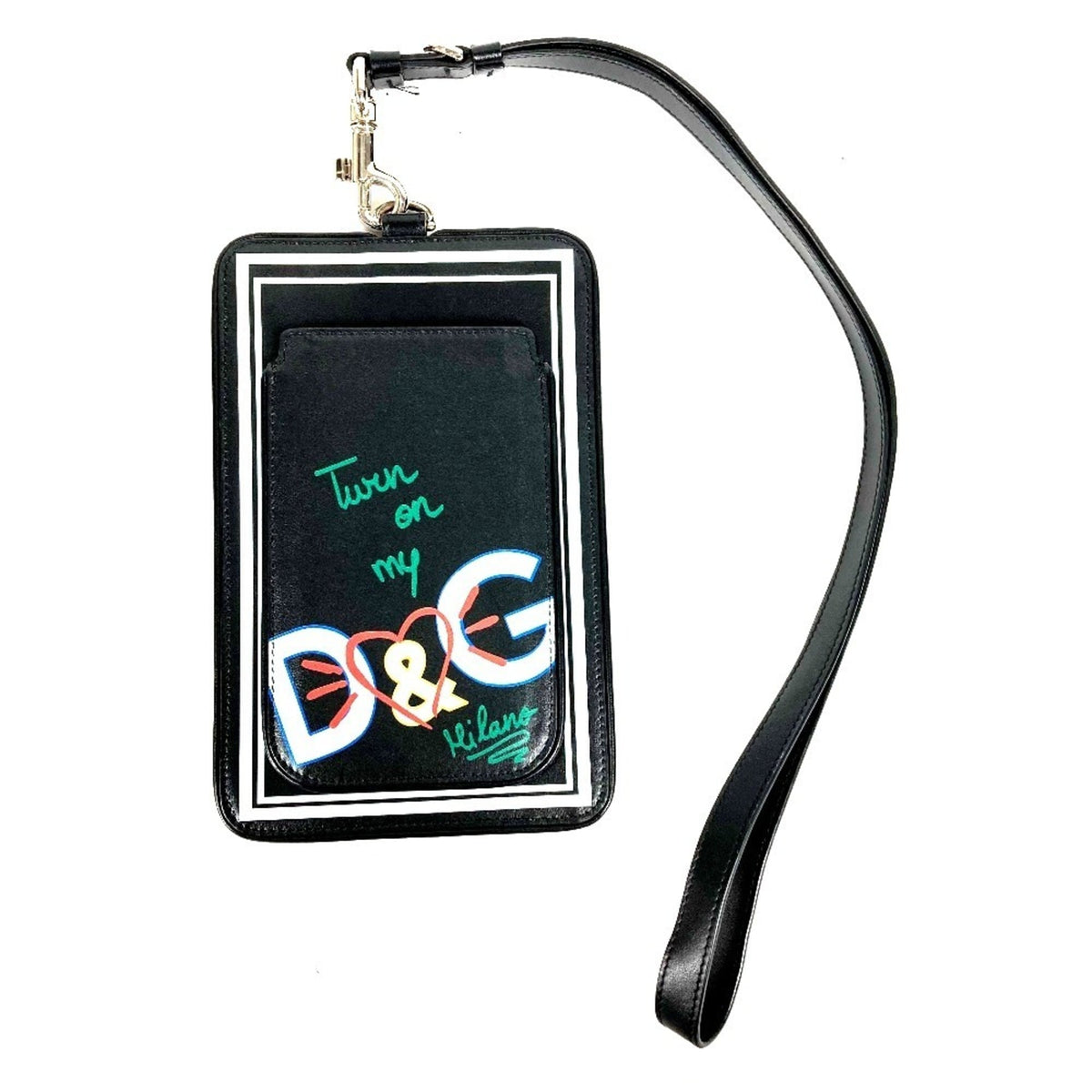 Dolce & Gabbana Black Leather Handbag Pouch (Pre-Owned)