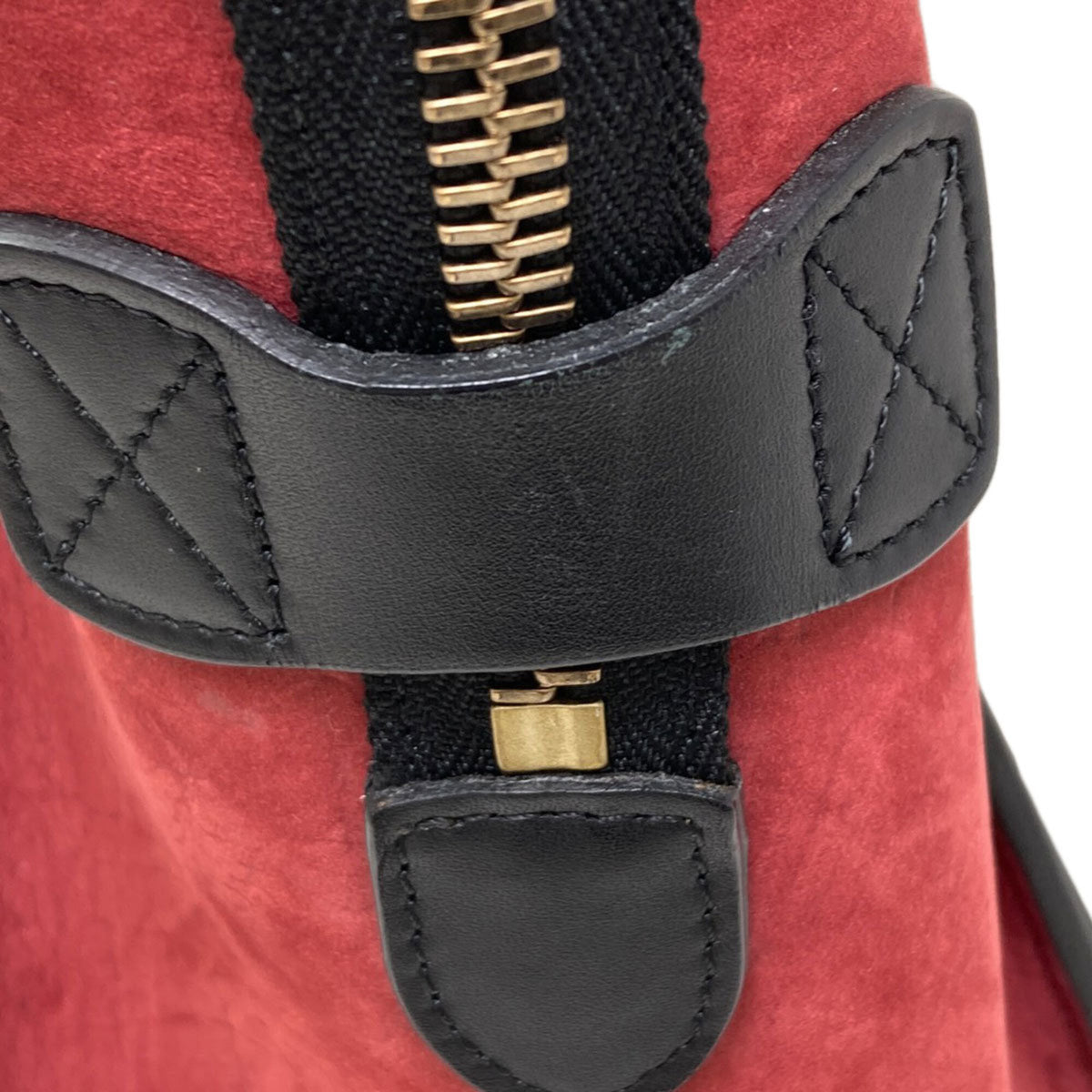 Celine Black Gray Red Color Leather Handbag (Pre-Owned)