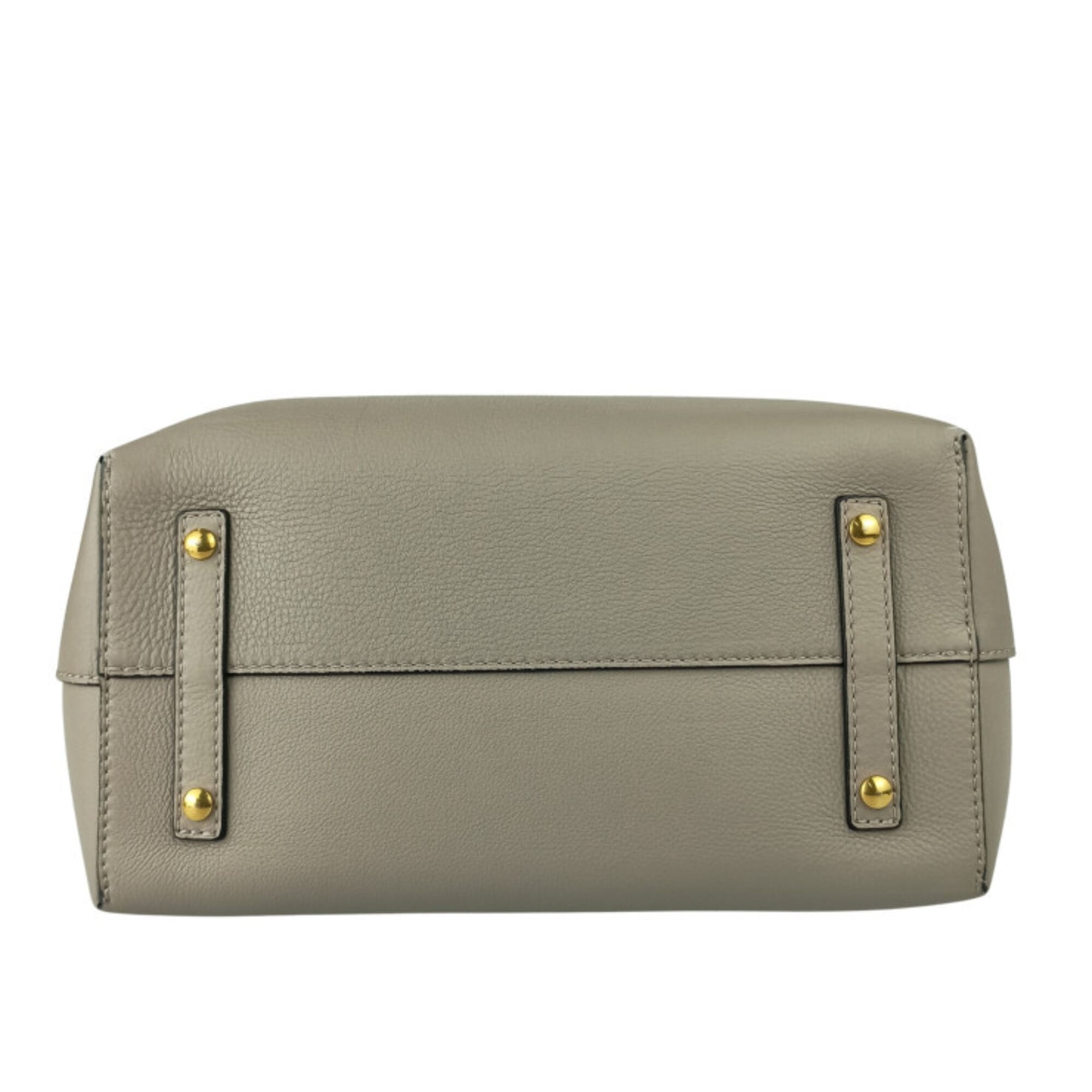 Burberry Gray Leather Handbag Shoulder Bag (Pre-Owned)