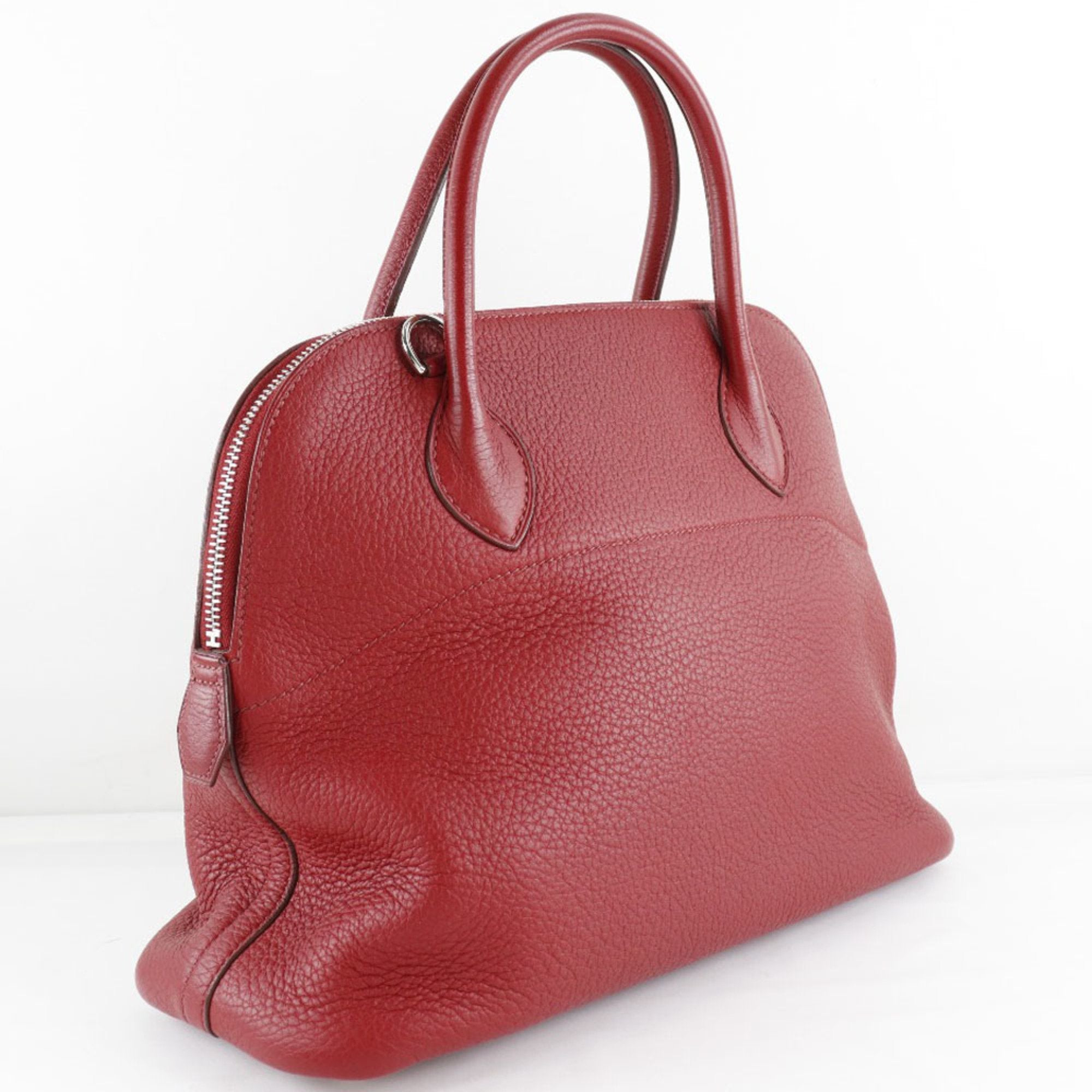 Hermes Bolide Red Color Rouge H Taurillon Clemence Leather Handbag (Pre-Owned)