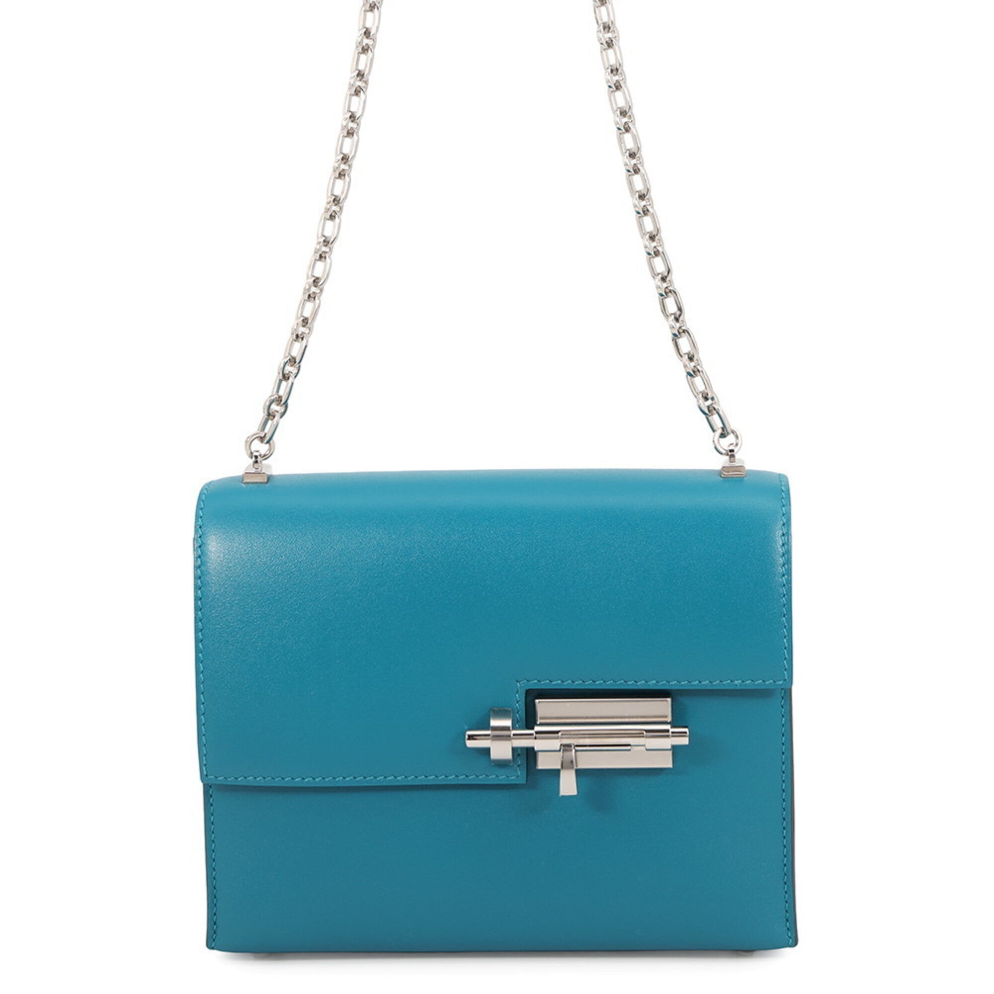 Hermes Silver Tadelakt Leather Shoulder Bag (Pre-Owned)
