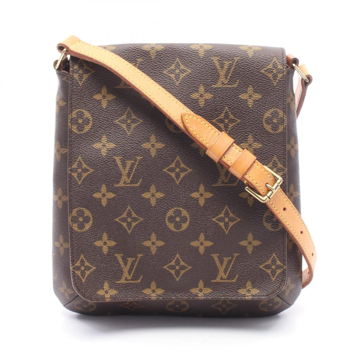 Louis Vuitton Brown Coated Canvas Leather Handbag Shoulder Bag (Pre-Owned)