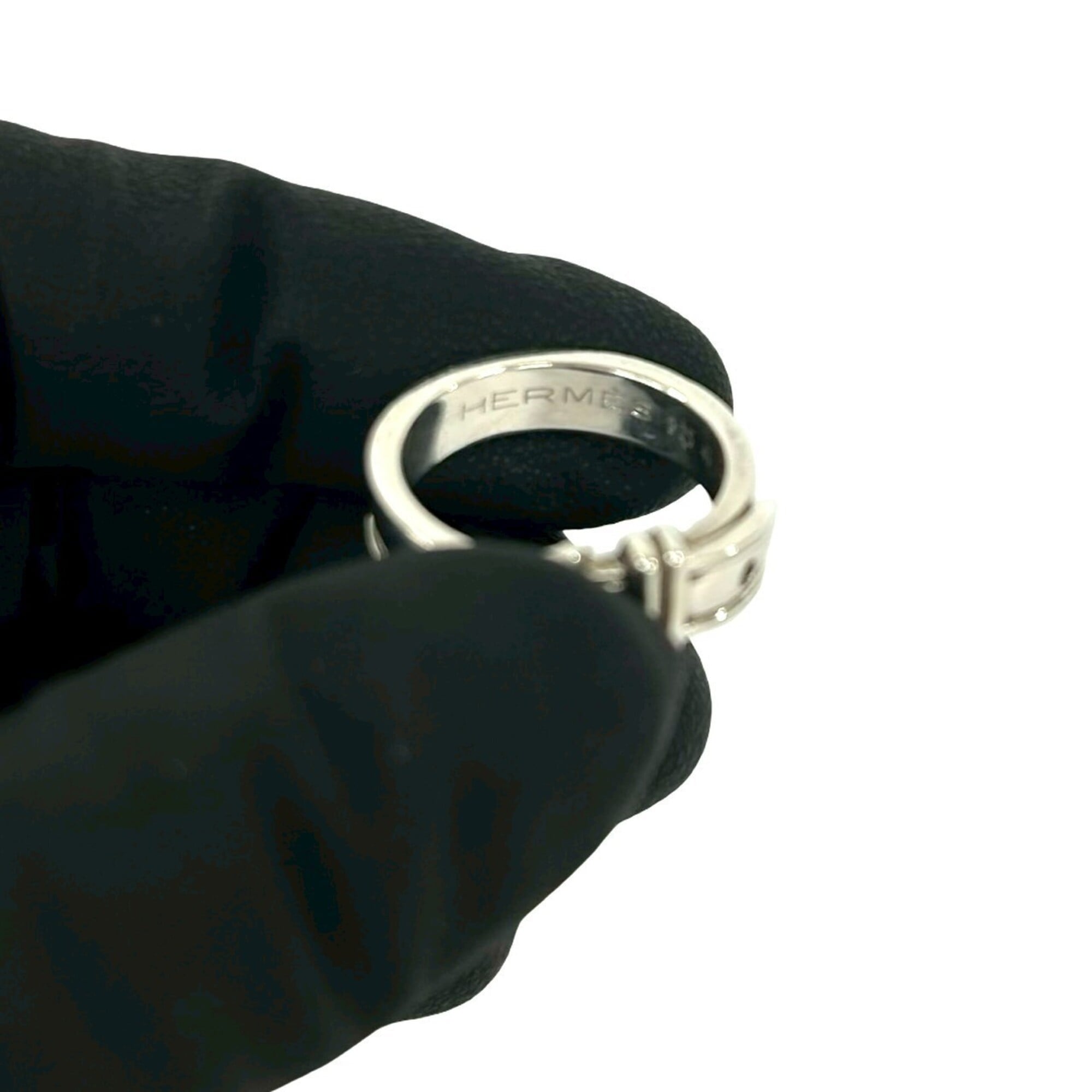 Hermes Silver Silver 925 Band Ring (Pre-Owned)