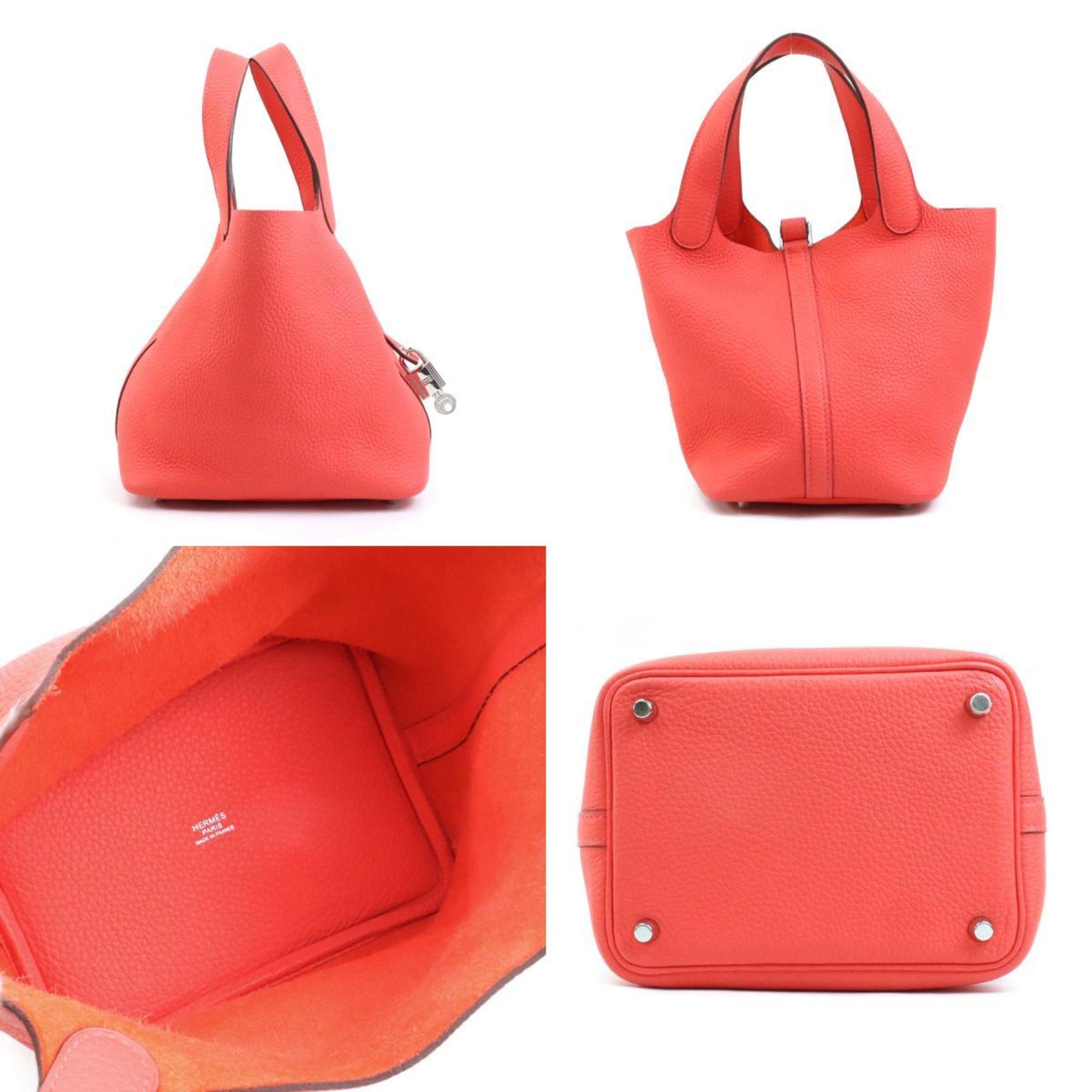 Hermes Silver Taurillon Clemence Leather Handbag (Pre-Owned)