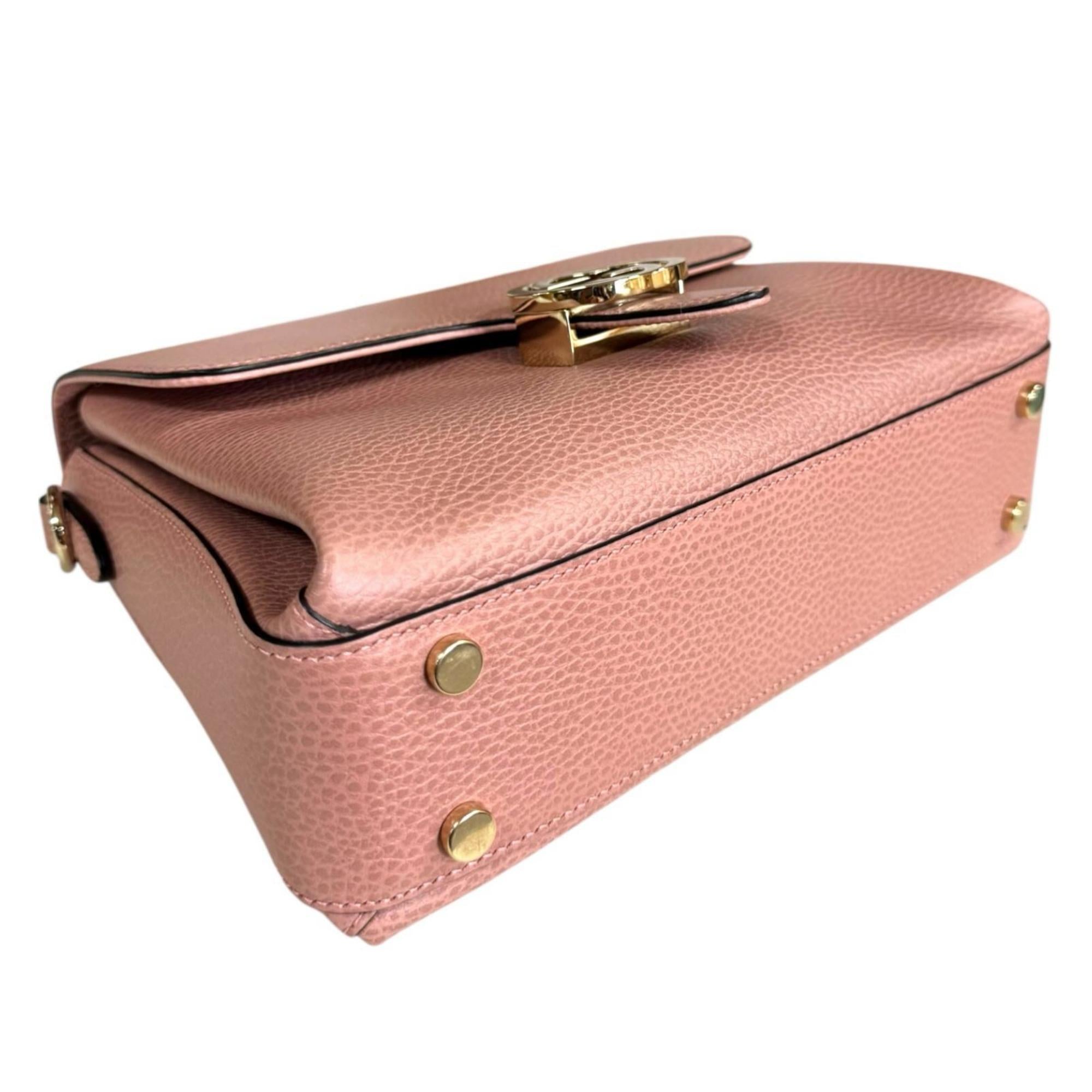 Gucci Pink Leather Shoulder Bag (Pre-Owned)